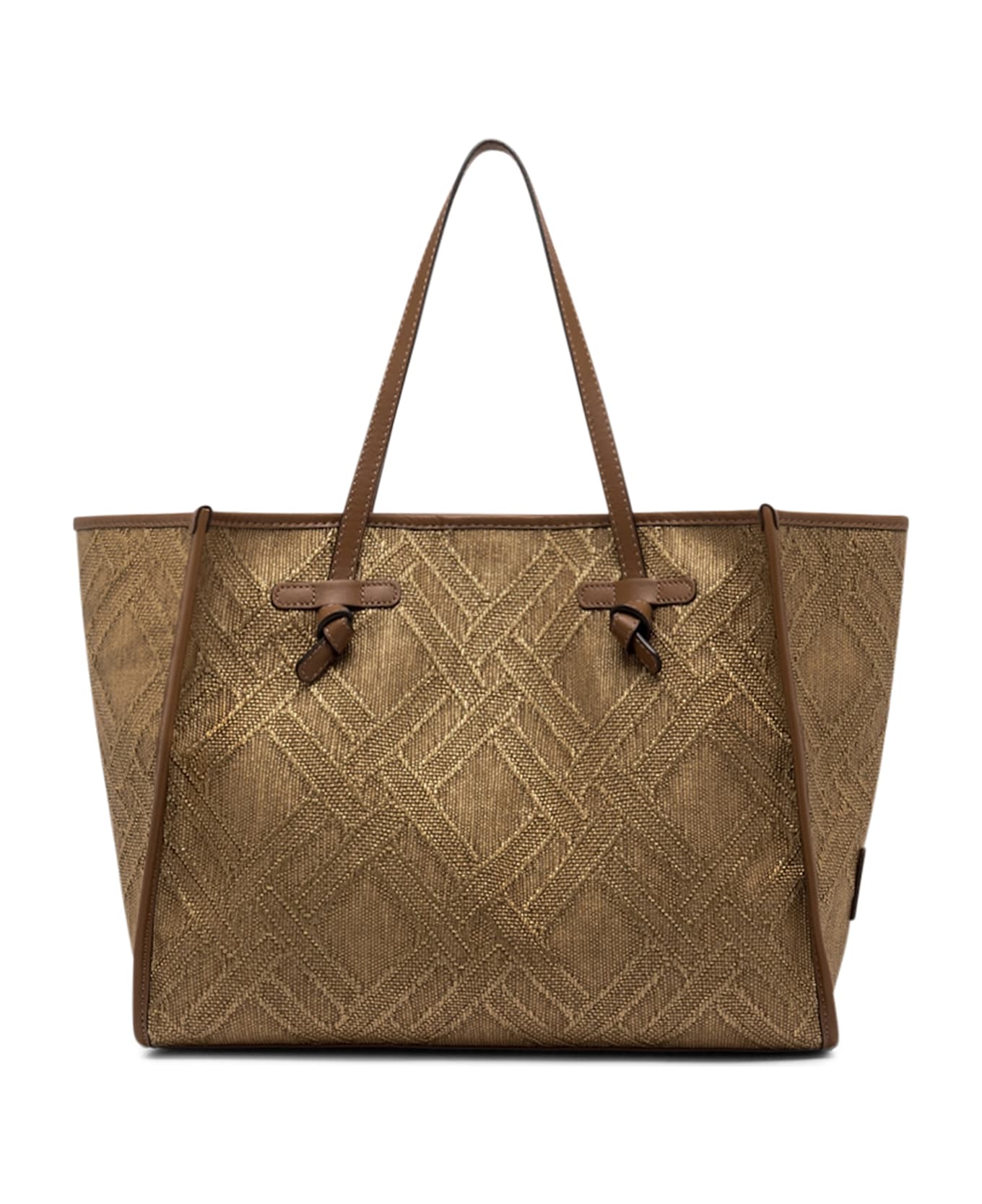 Gianni Chiarini Marcella Canvas And Leather Shopping Bag - Bronze
