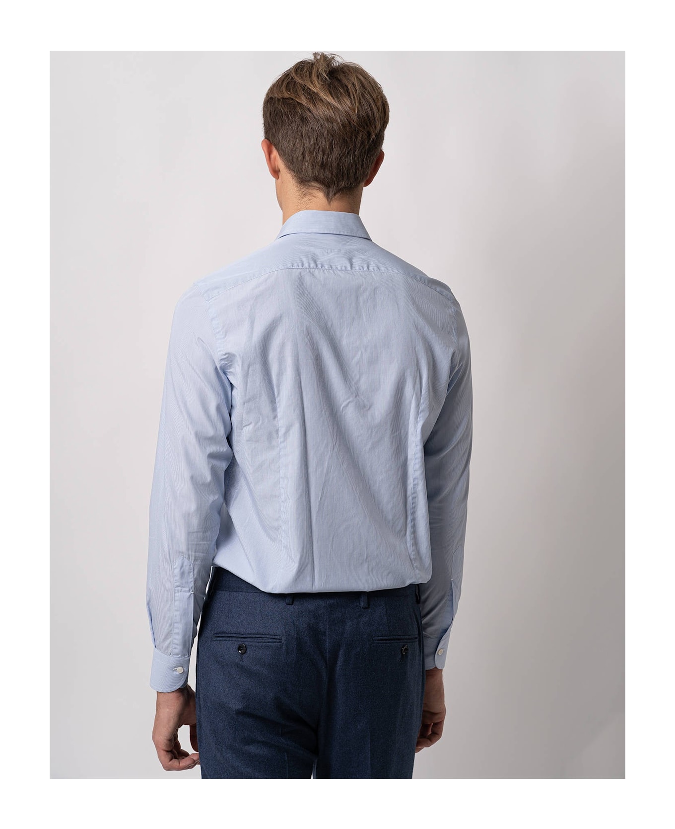 Larusmiani Tailored Cotton Shirt Mayfair Shirt - SkyBlue