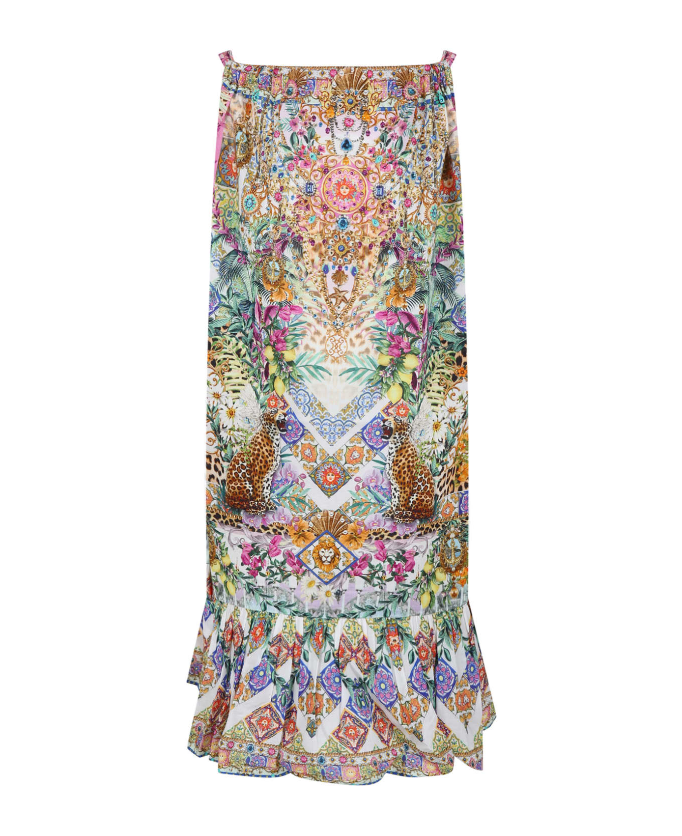 Camilla Multicolor Dress For Girl With Floral Print - Multicolor ワンピース＆ドレス