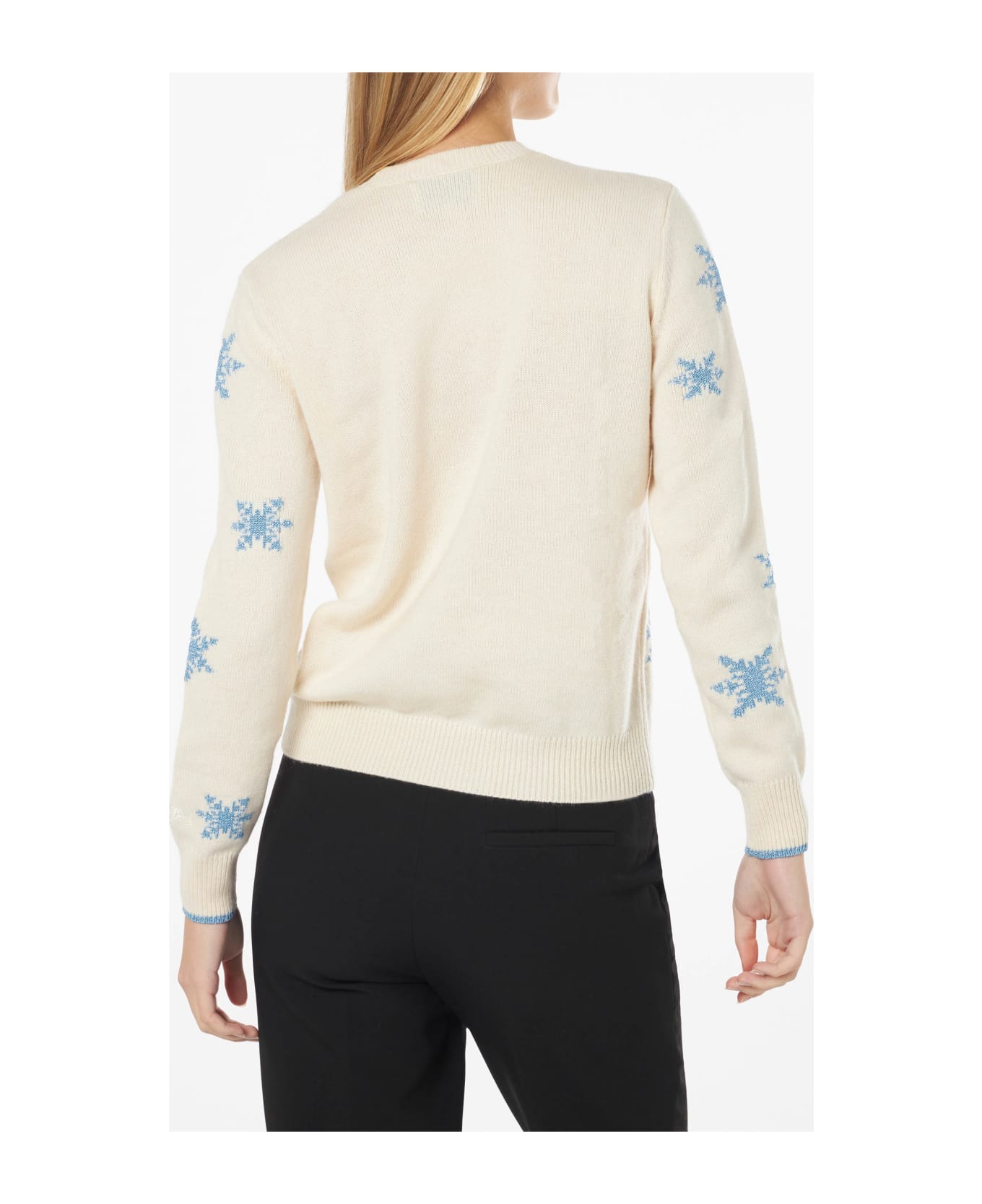 MC2 Saint Barth Woman Crewneck Sweater With Per Rompere Il Ghiaccio Embroidery - WHITE