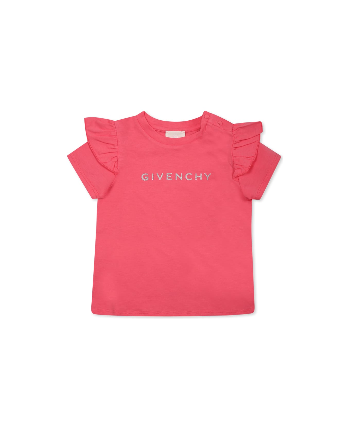 Givenchy Fuchsia T-shirt For Baby Girl With Logo - Pink