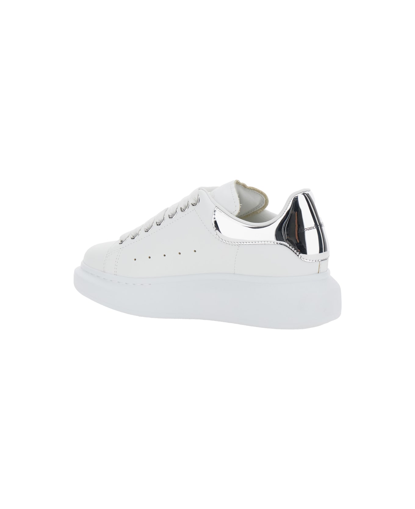Alexander McQueen White Sneakers With Logo Patch On The Tongue And Embossed Logo On The Heel In Leather Woman - White