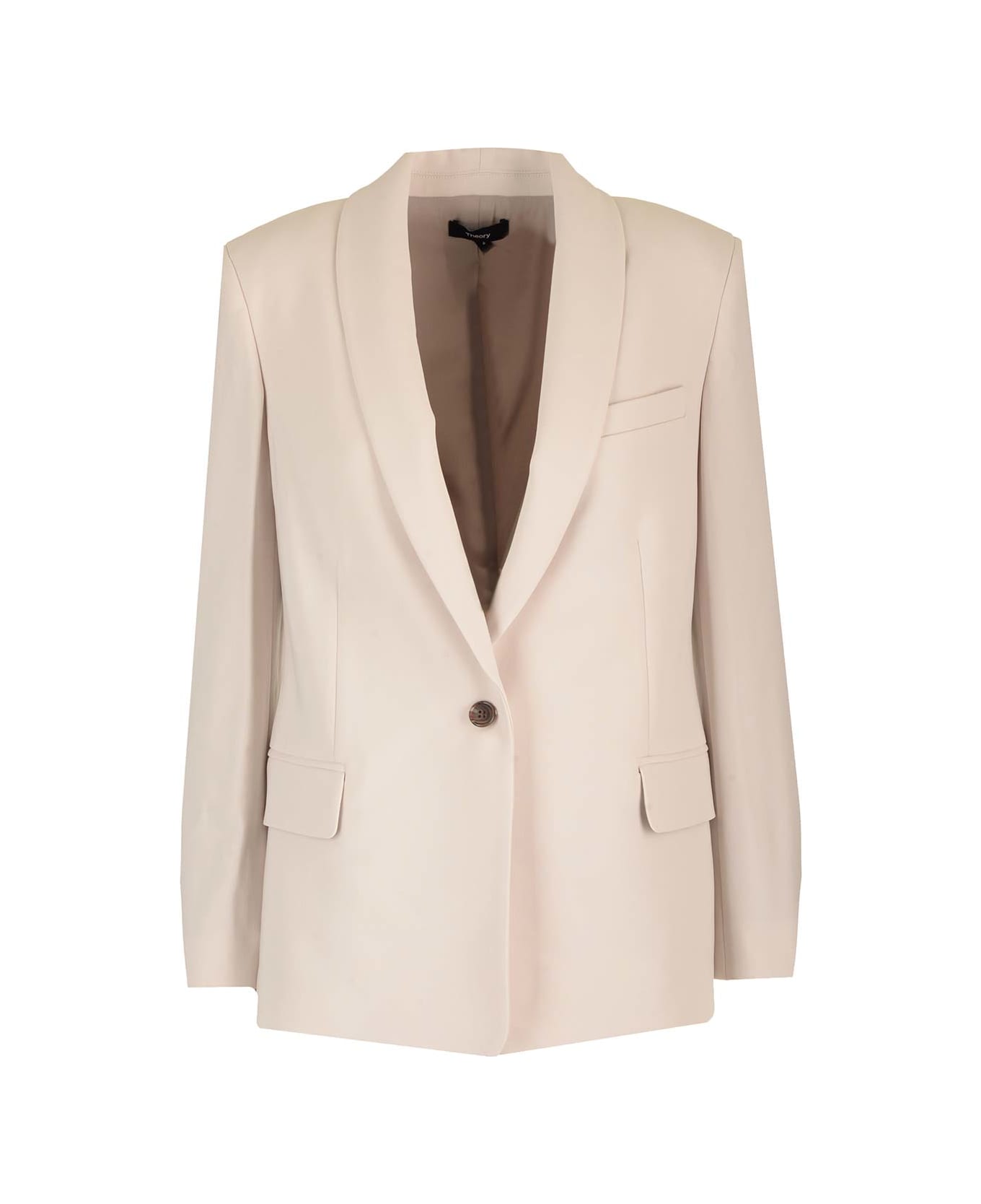 Theory Beige Single-breasted Jacket - Pearl