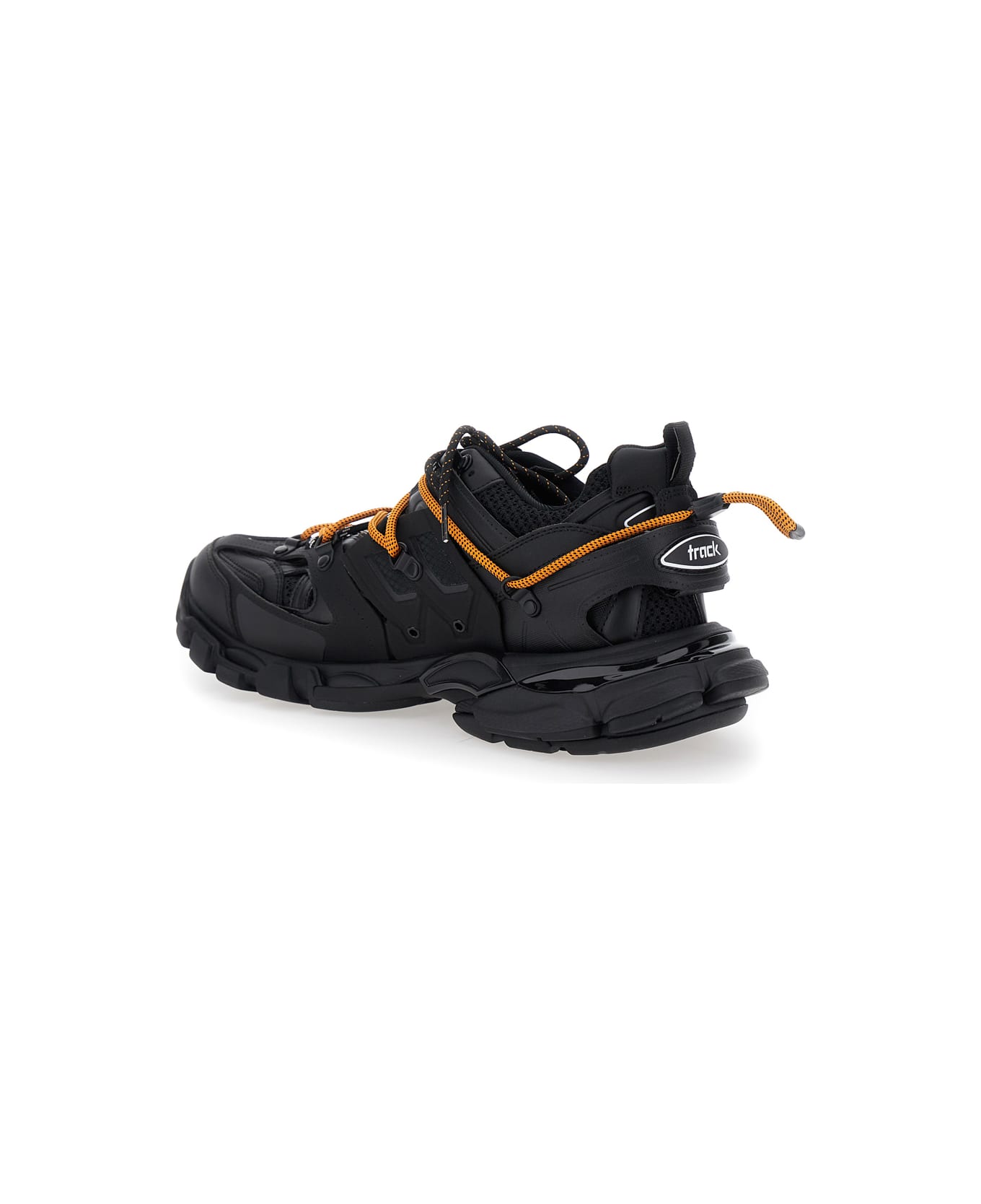 Balenciaga 'track Trail Laces' Black Sneakers With Rear Closure With Cord Laces And Logo Lettering On The Side In Tech Fabric Woman - Black