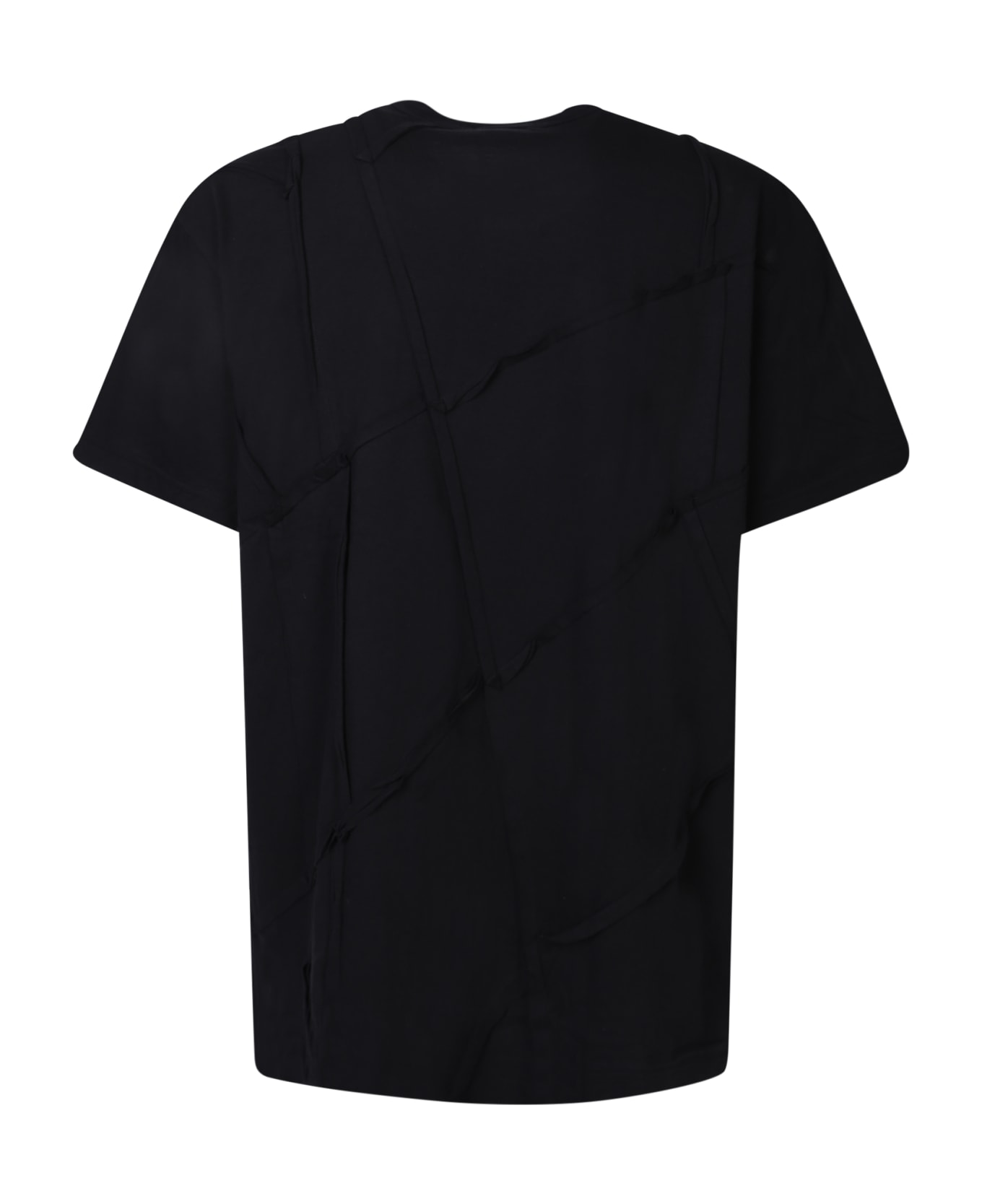 Comme Des Garçons Homme Plus Asymmetrical Lines Black T-shirt - Black
