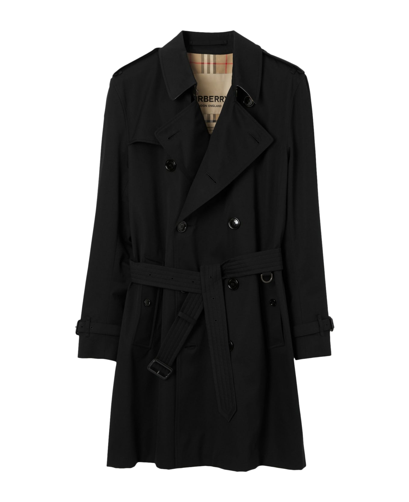Burberry Belted Double-breasted Trench Coat - Black