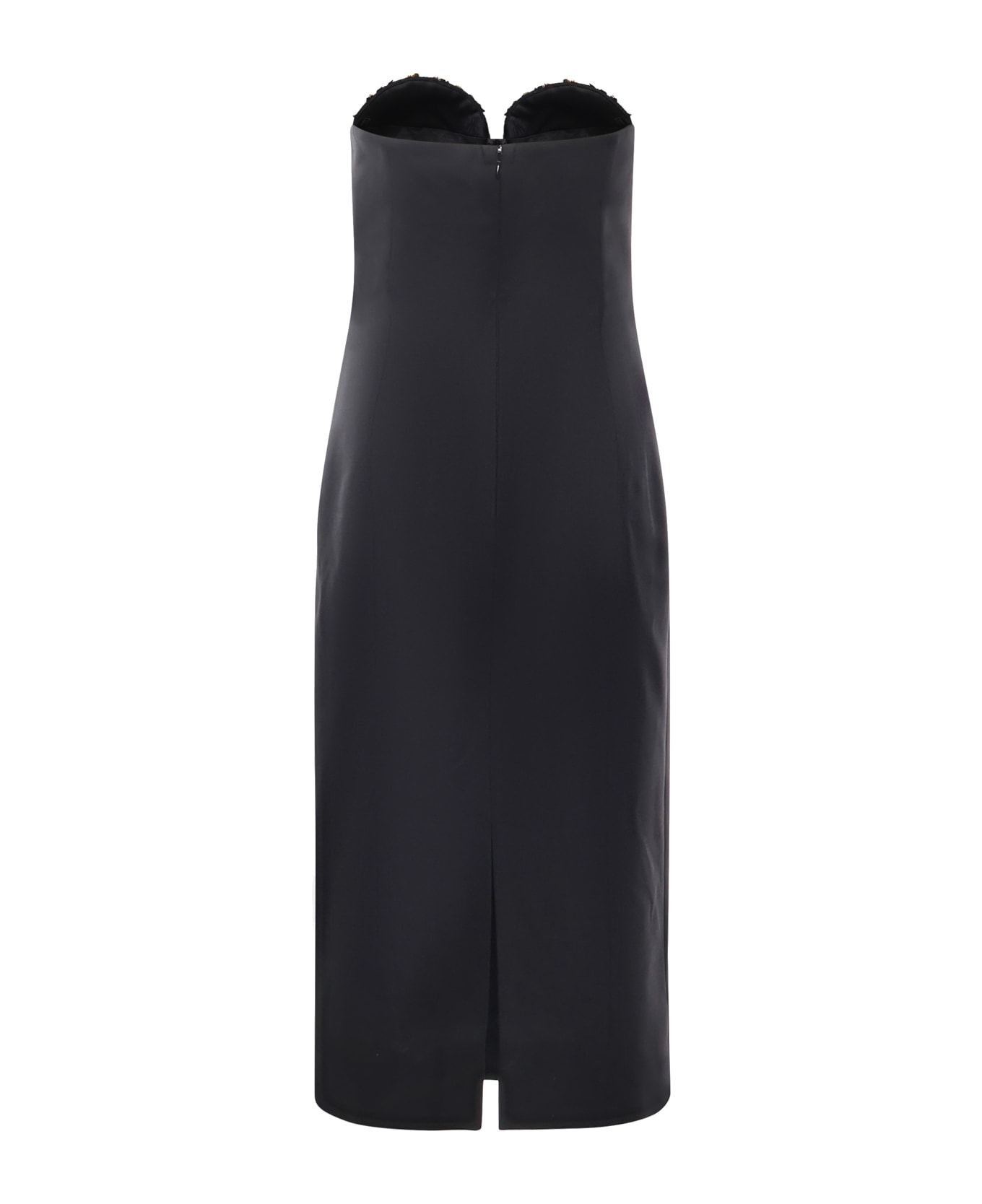 Genny Midi Dress With Jewel Embroidery - Black