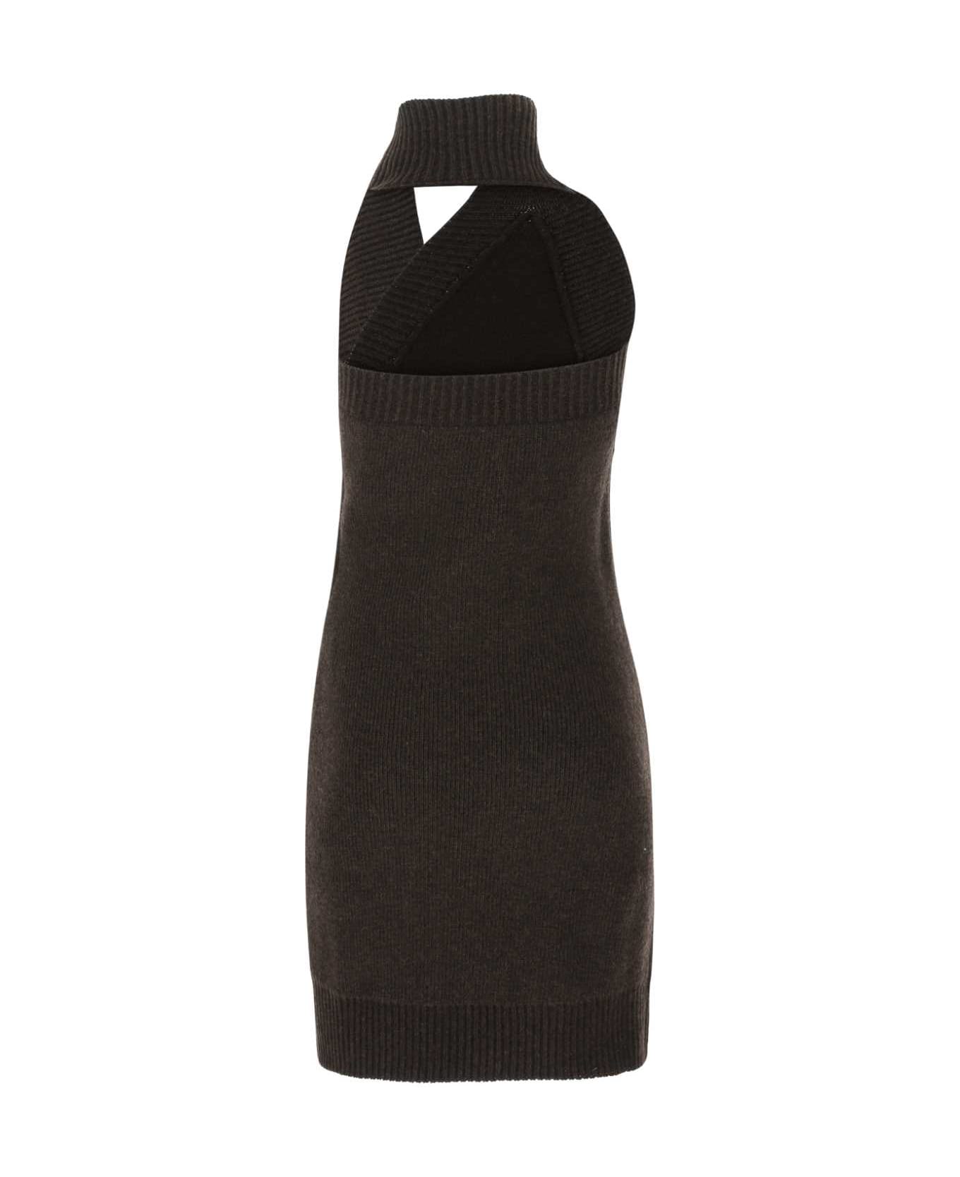 Bottega Veneta Dark Brown Wool Mini Dress - 2113