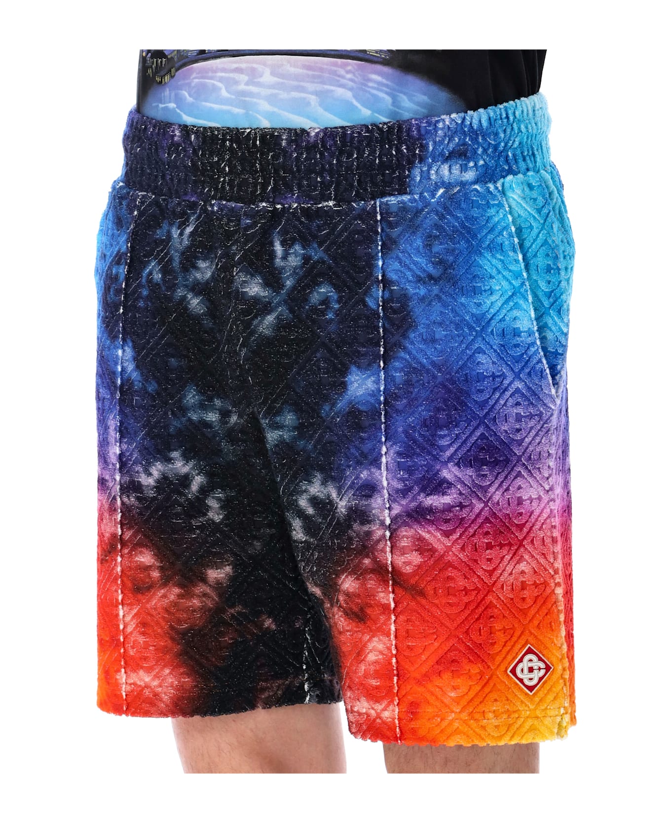 Casablanca Gradient Towelling Shorts - BLACK GRADIENT