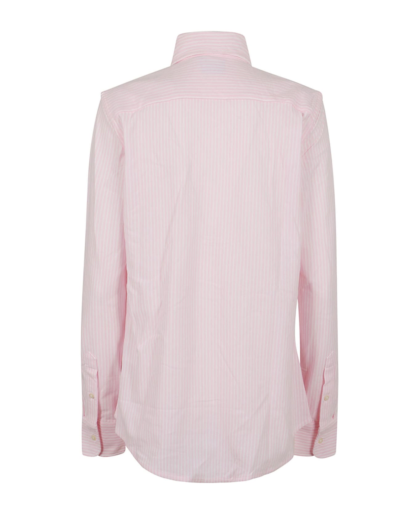 Polo Ralph Lauren Striped Long-sleeved Shirt - Carmel Pink White