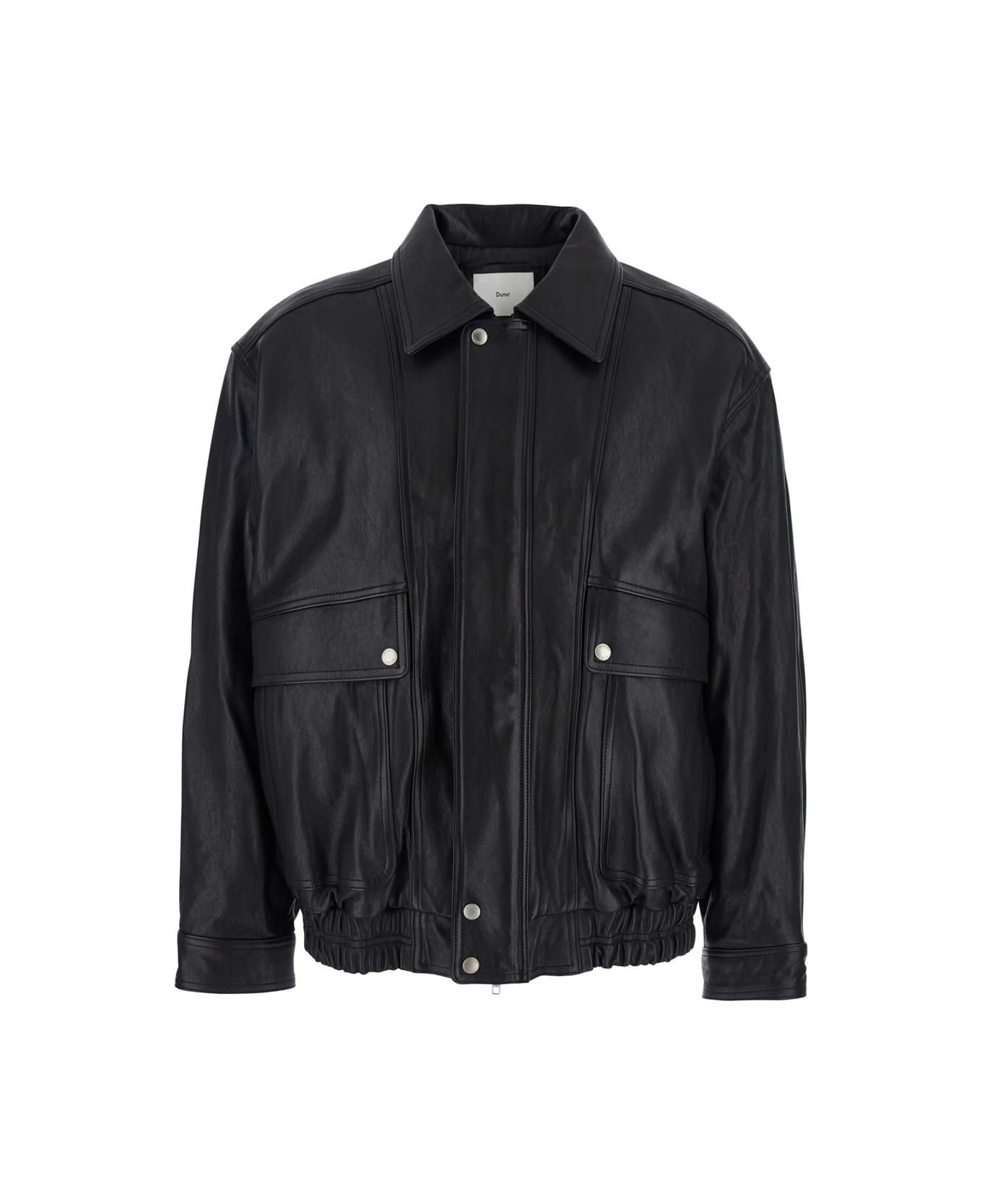 Dunst Black Jacket With Two Front Pockets And Distressed Effect In Leather Man - Black