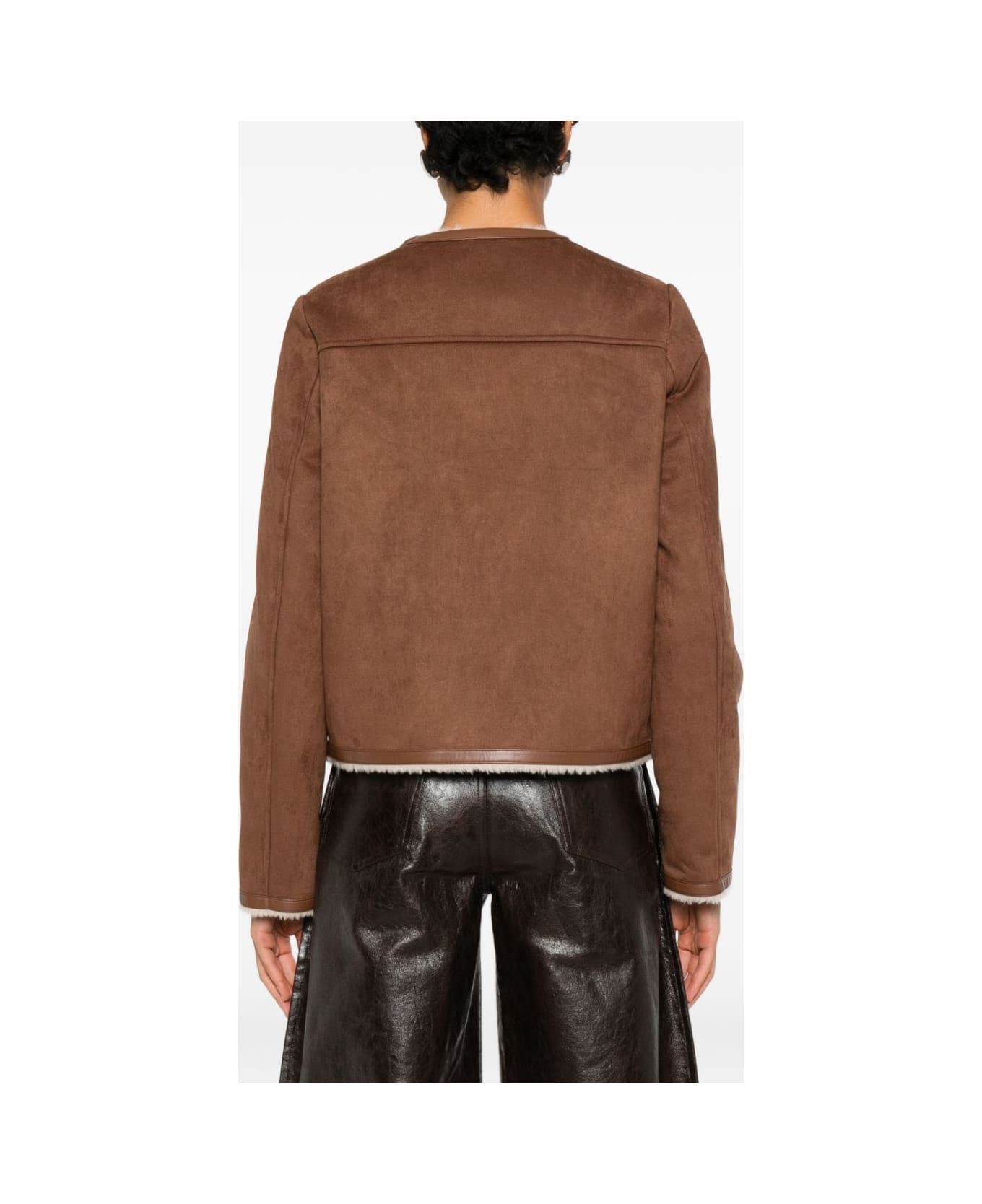 SEMICOUTURE Faux Fur Jacket - Brown