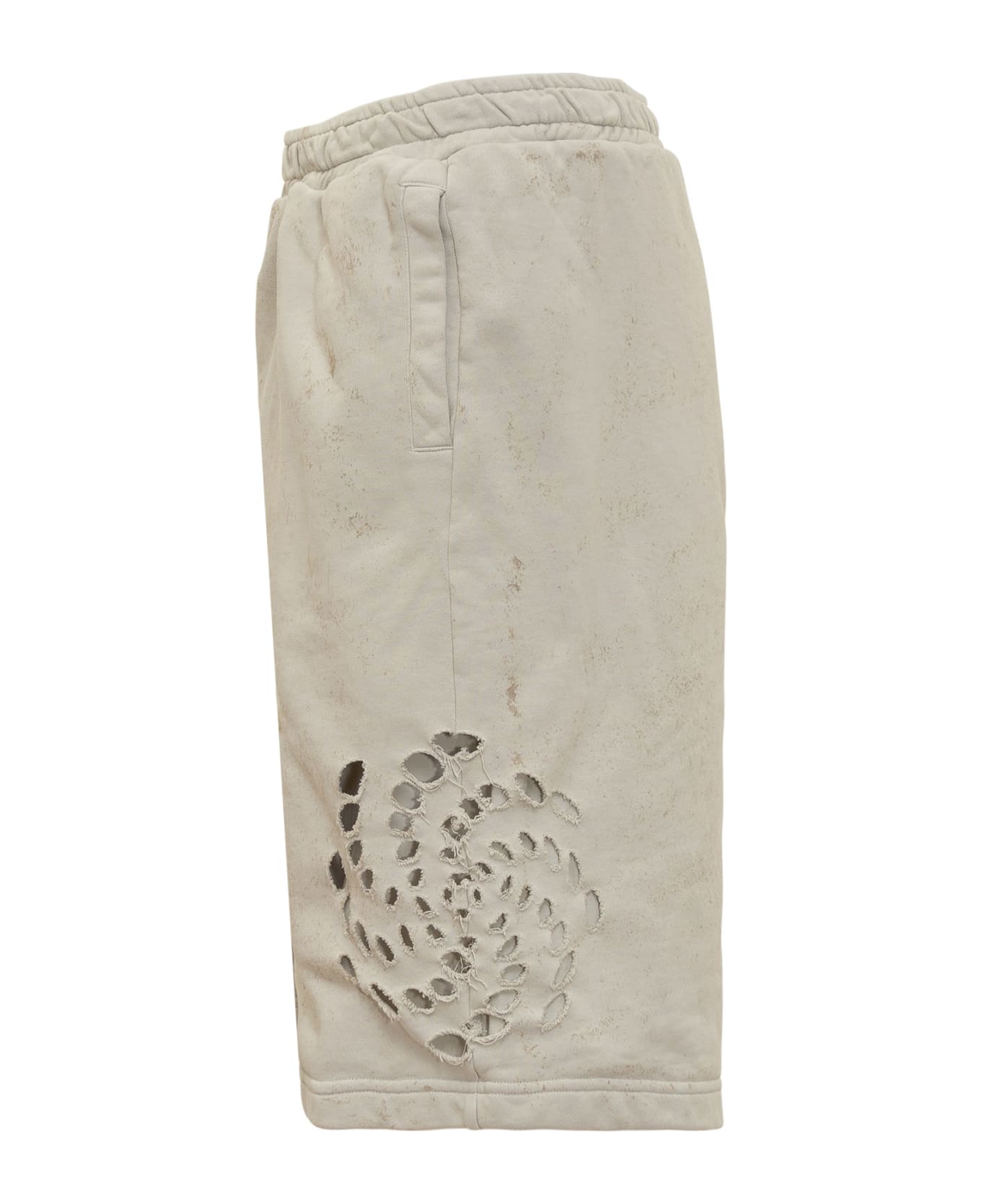 44 Label Group Shorts With Vortex Pattern - DIRTY WHITE-GYPS