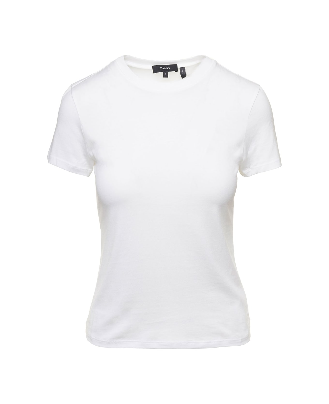 Theory Fitted White Crewneck T-shirt In Cotton Woman - WHITE
