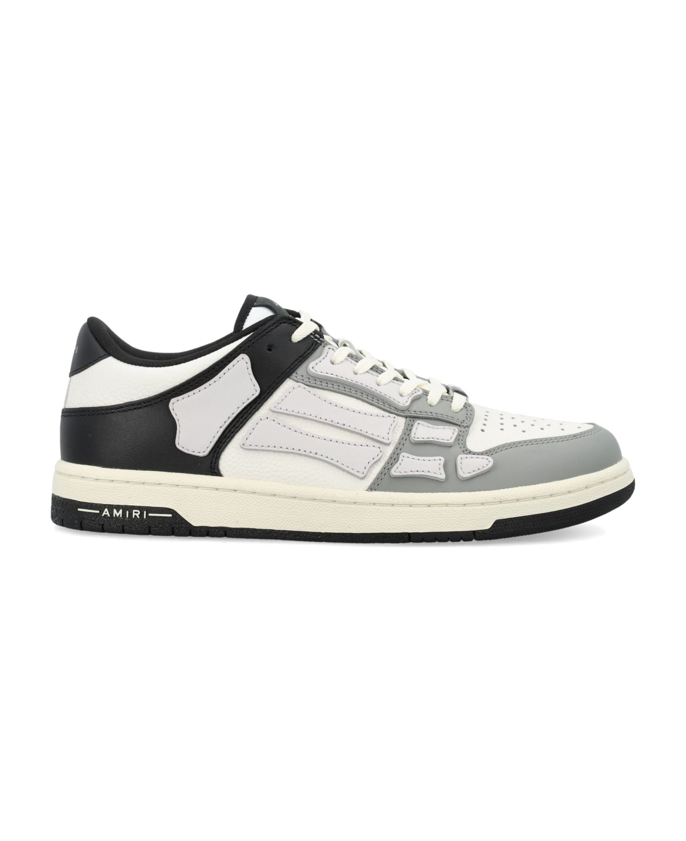 AMIRI Two-tone Skel Top Low Sneakers - BLACK WHITE GREY