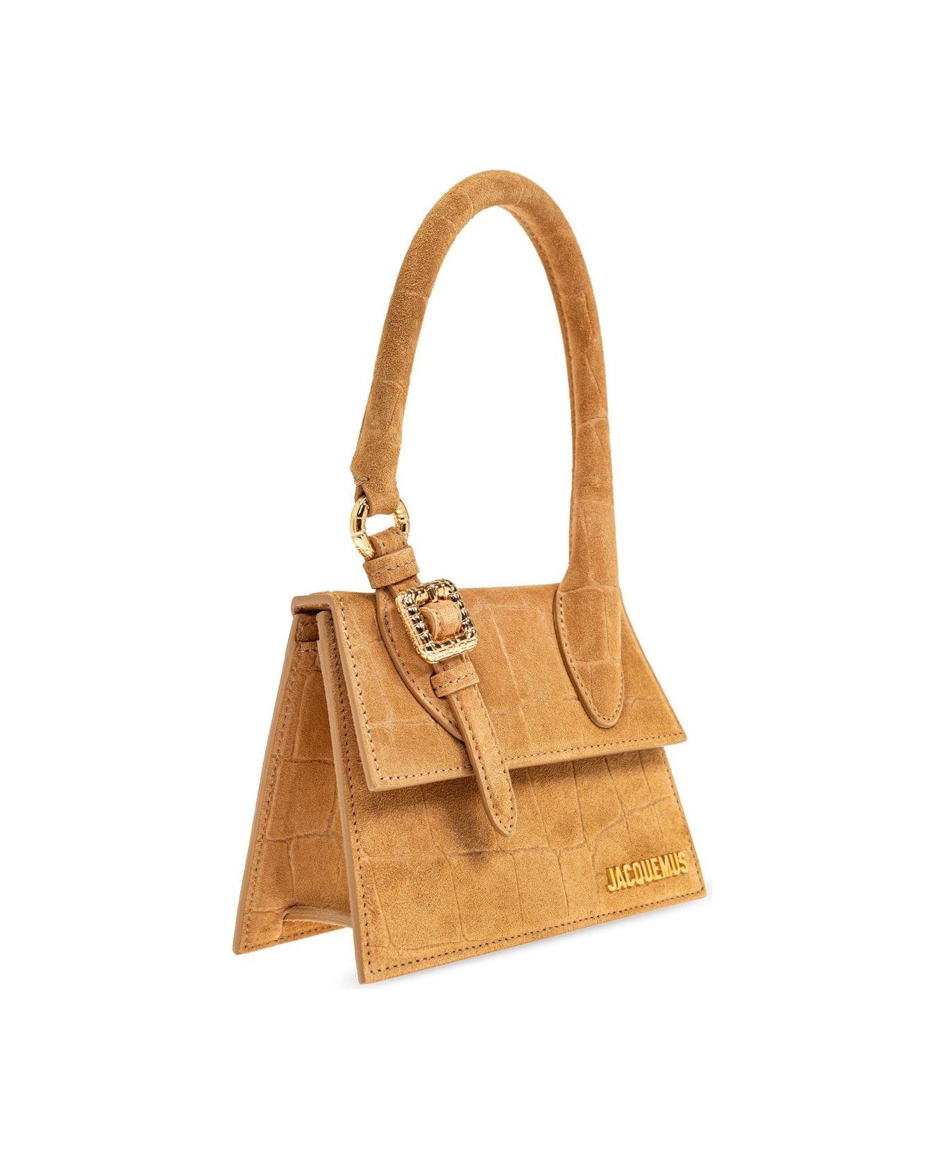 Jacquemus Chiquito Buckle Detailed Medium Top Handle Bag - Camel