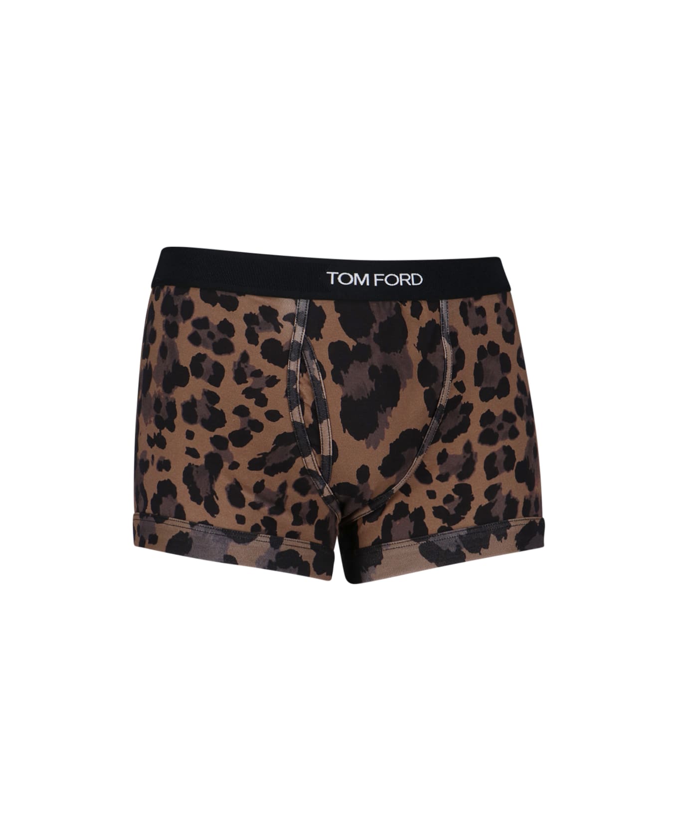 Tom Ford Leopard Print Boxer Shorts - Brown