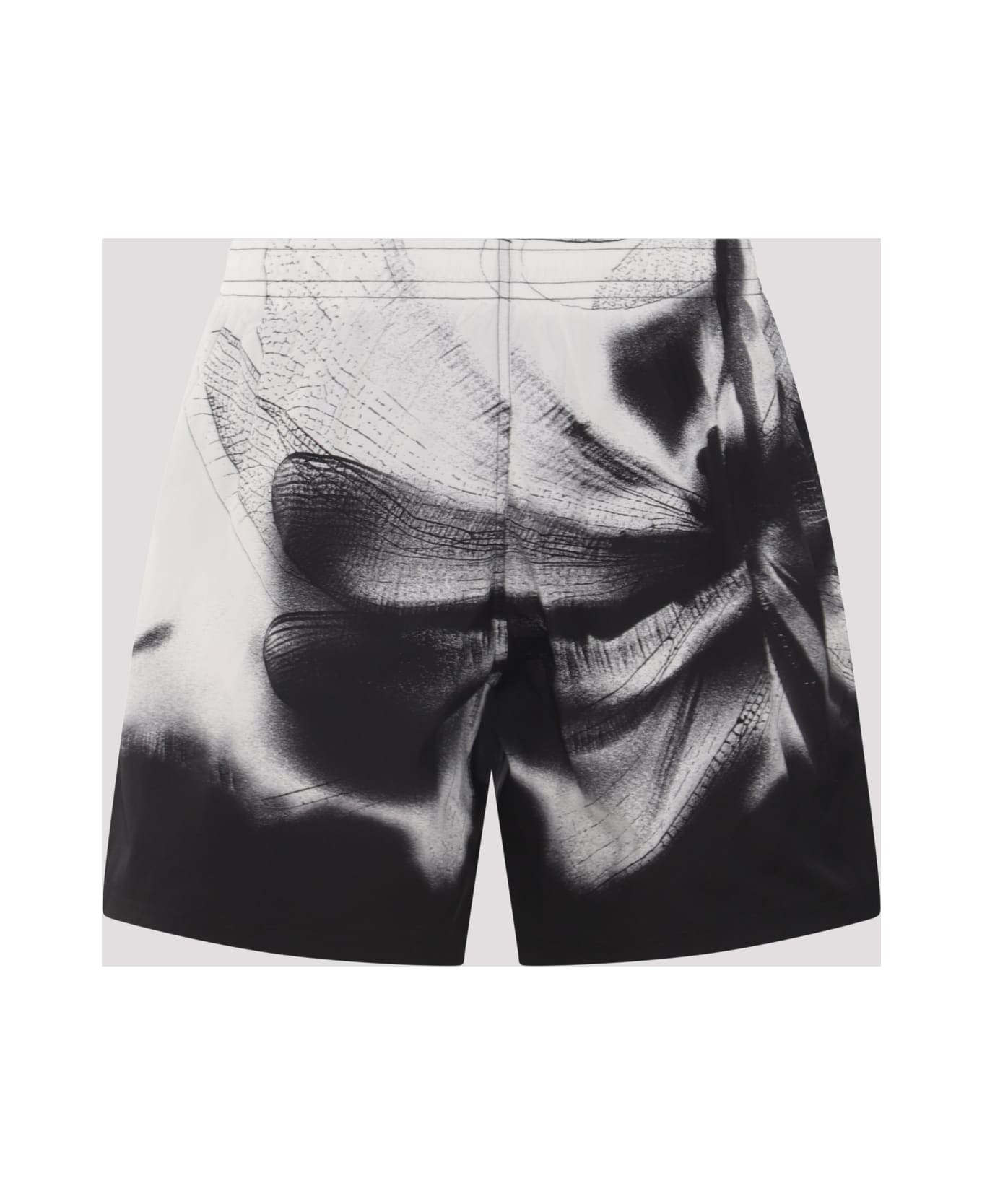 Alexander McQueen Black And White Dragonfly Swim Shorts - Black
