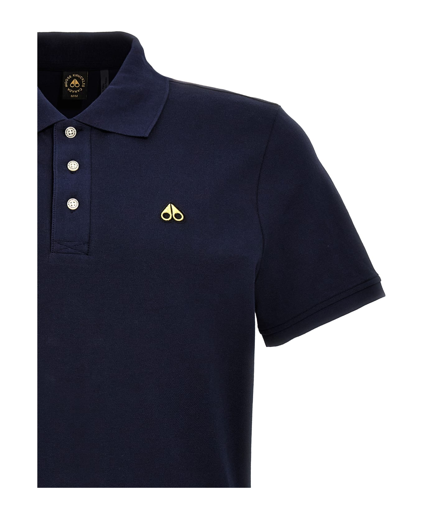 Moose Knuckles Logo Polo Shirt - Blue ポロシャツ