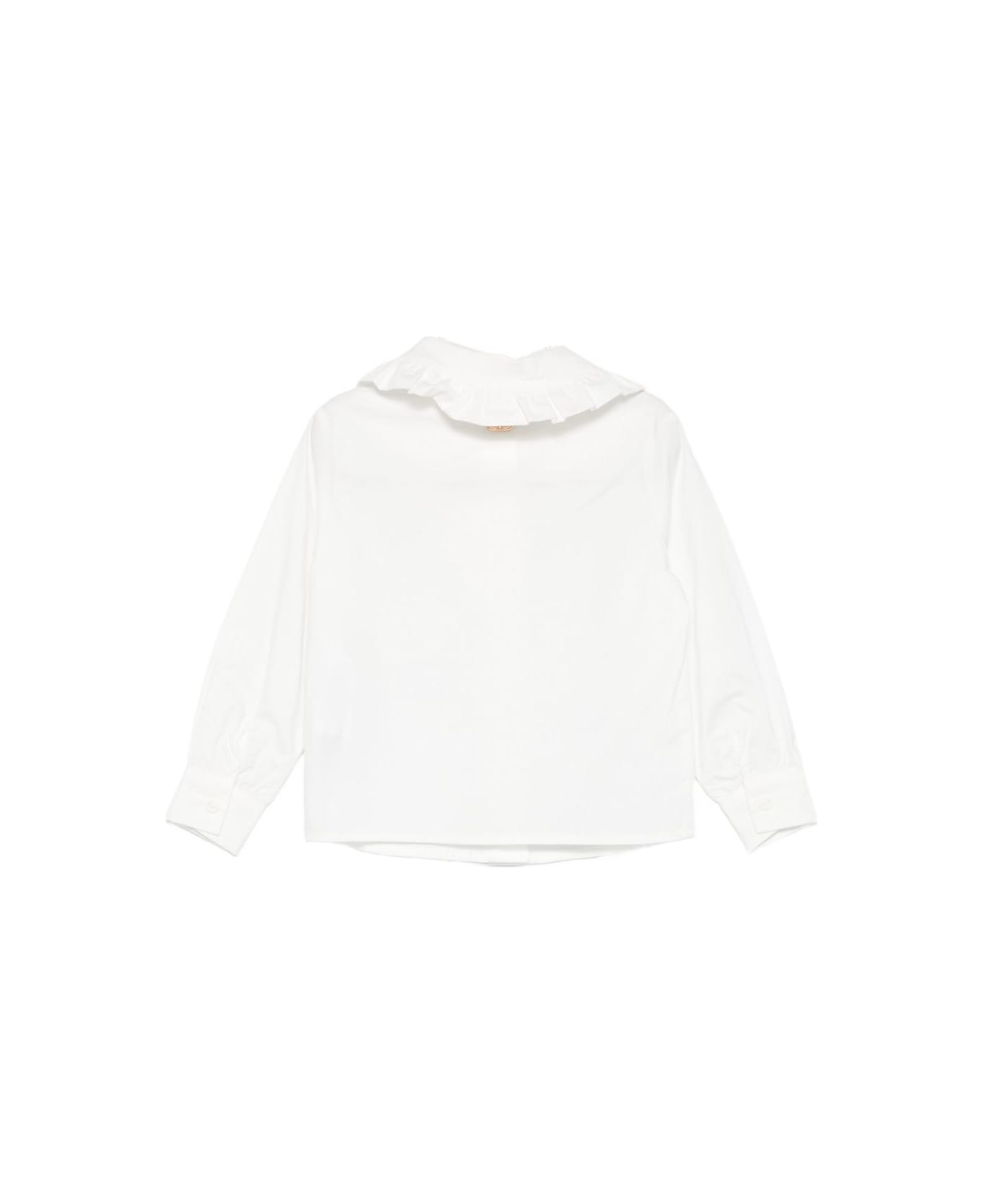 TwinSet Kids Flounce Collar Shirt - White