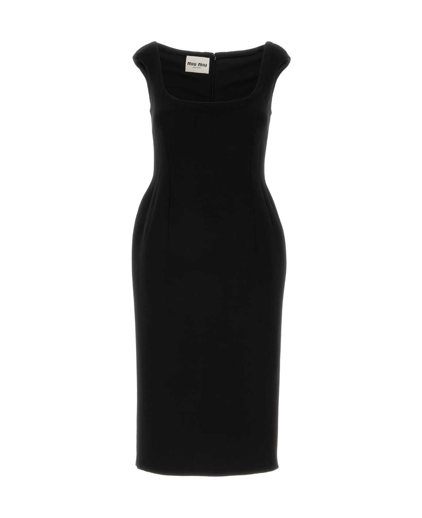 Miu Miu Black Wool Dress - NERO