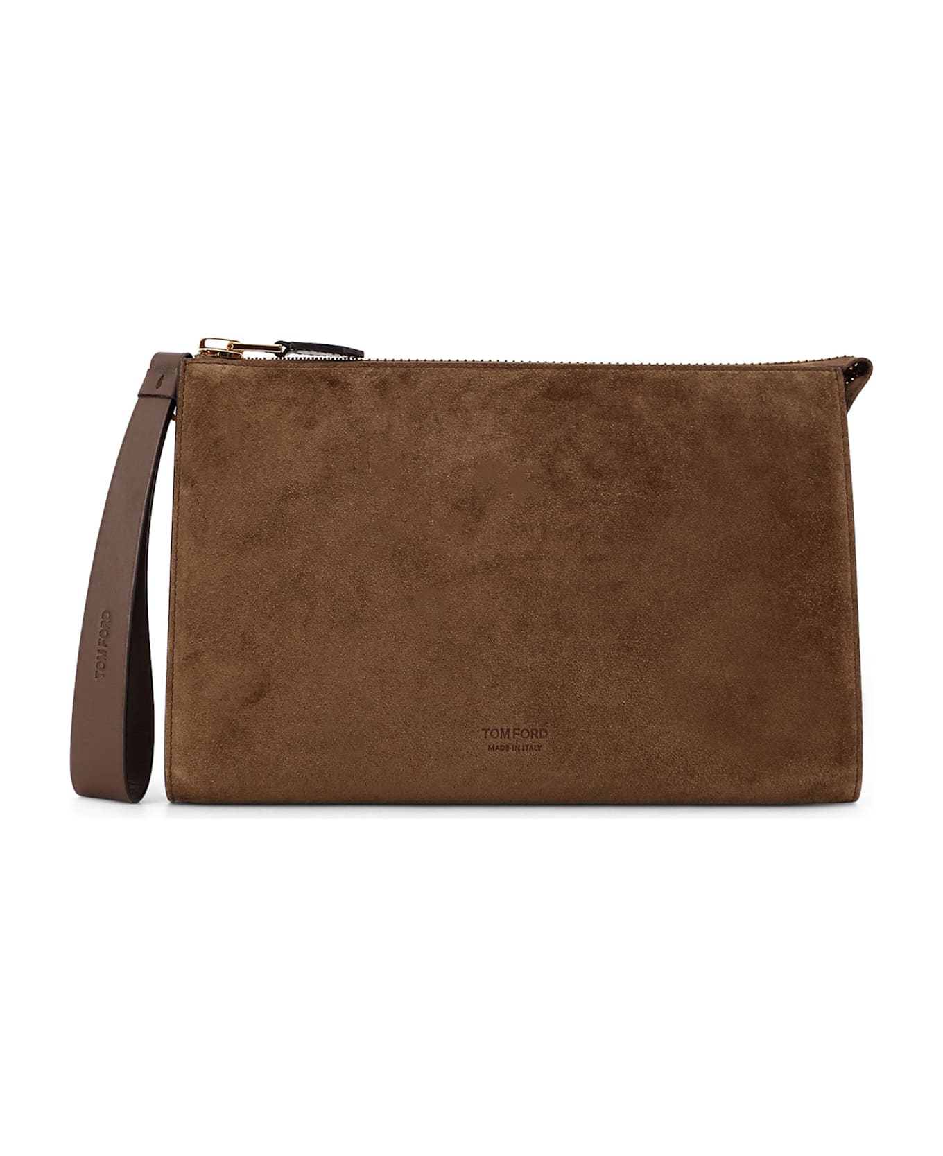 Tom Ford Suede Clutch - WALNUT