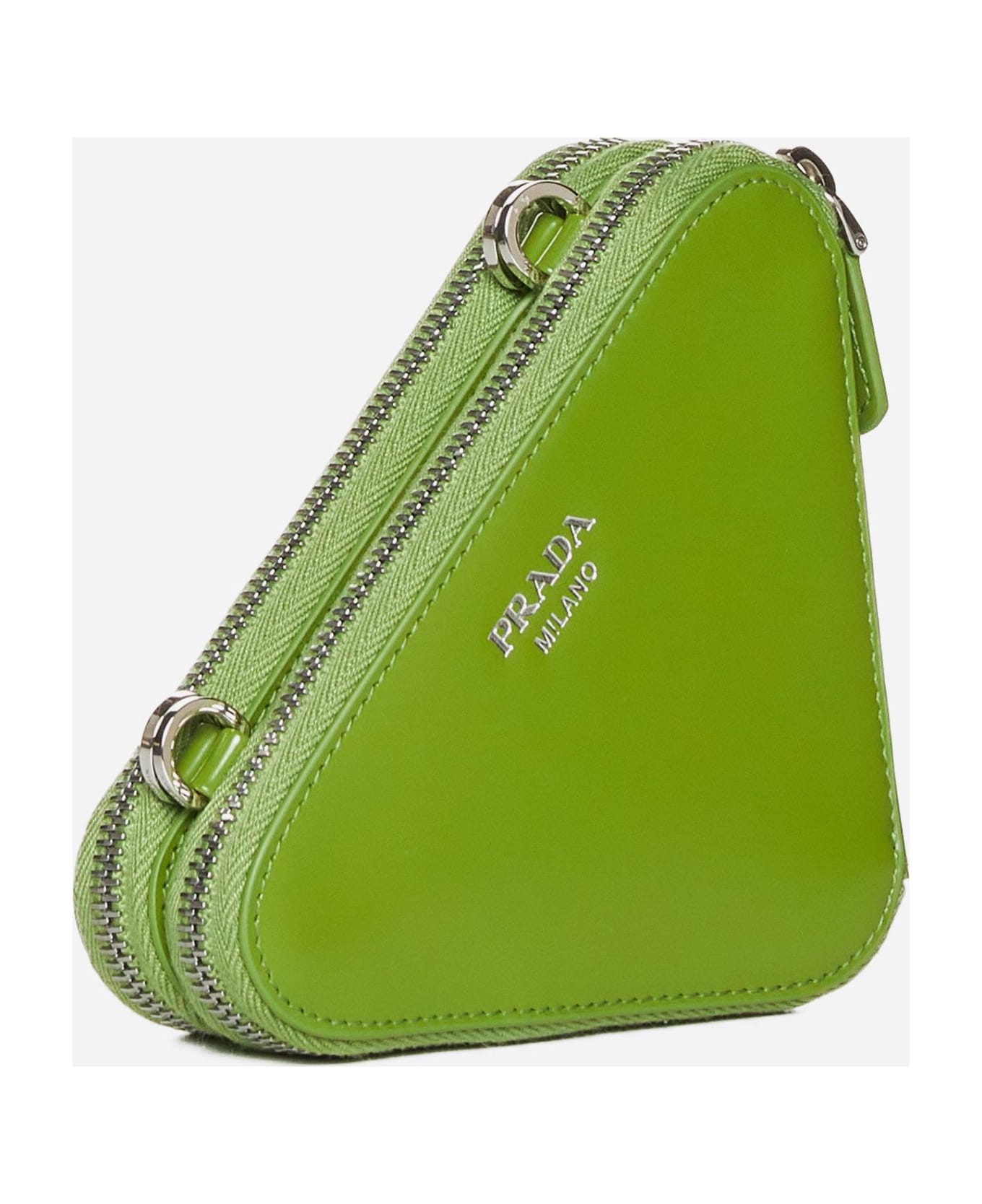 Prada Triangle Double Leather Mini Bag | italist