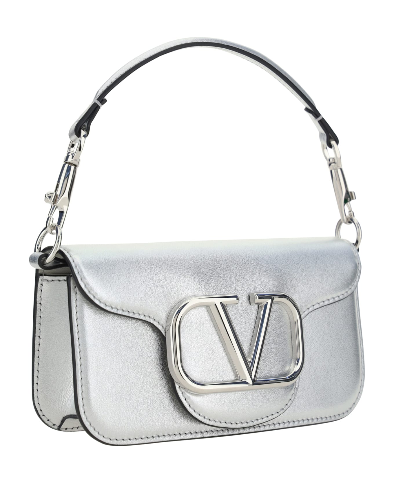 Valentino Garavani 'locò' Small Shoulder Bag - Silver