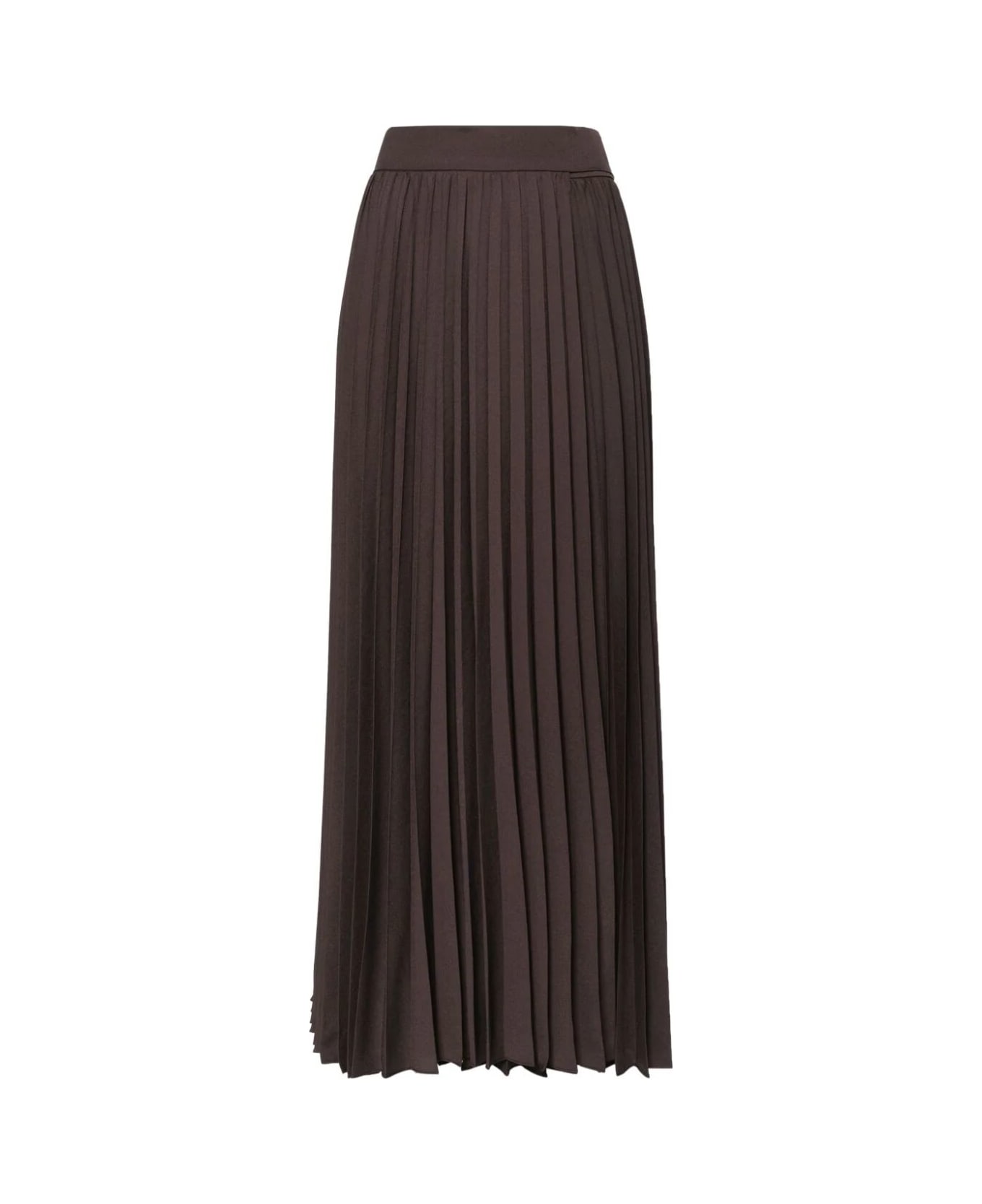 Parosh Long Pleated Skirt - Brown