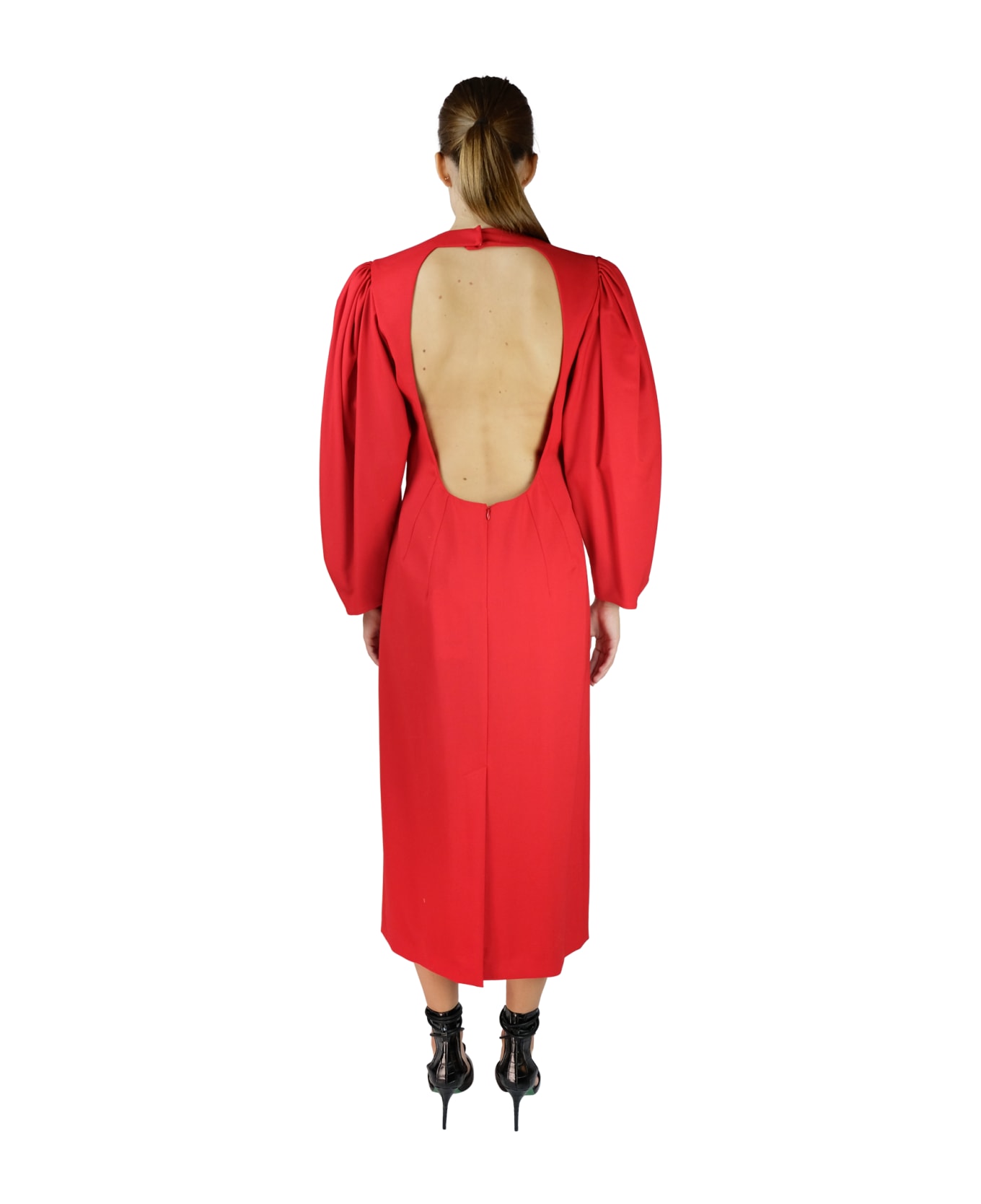 Sara Battaglia Red Longuette Dress - Red