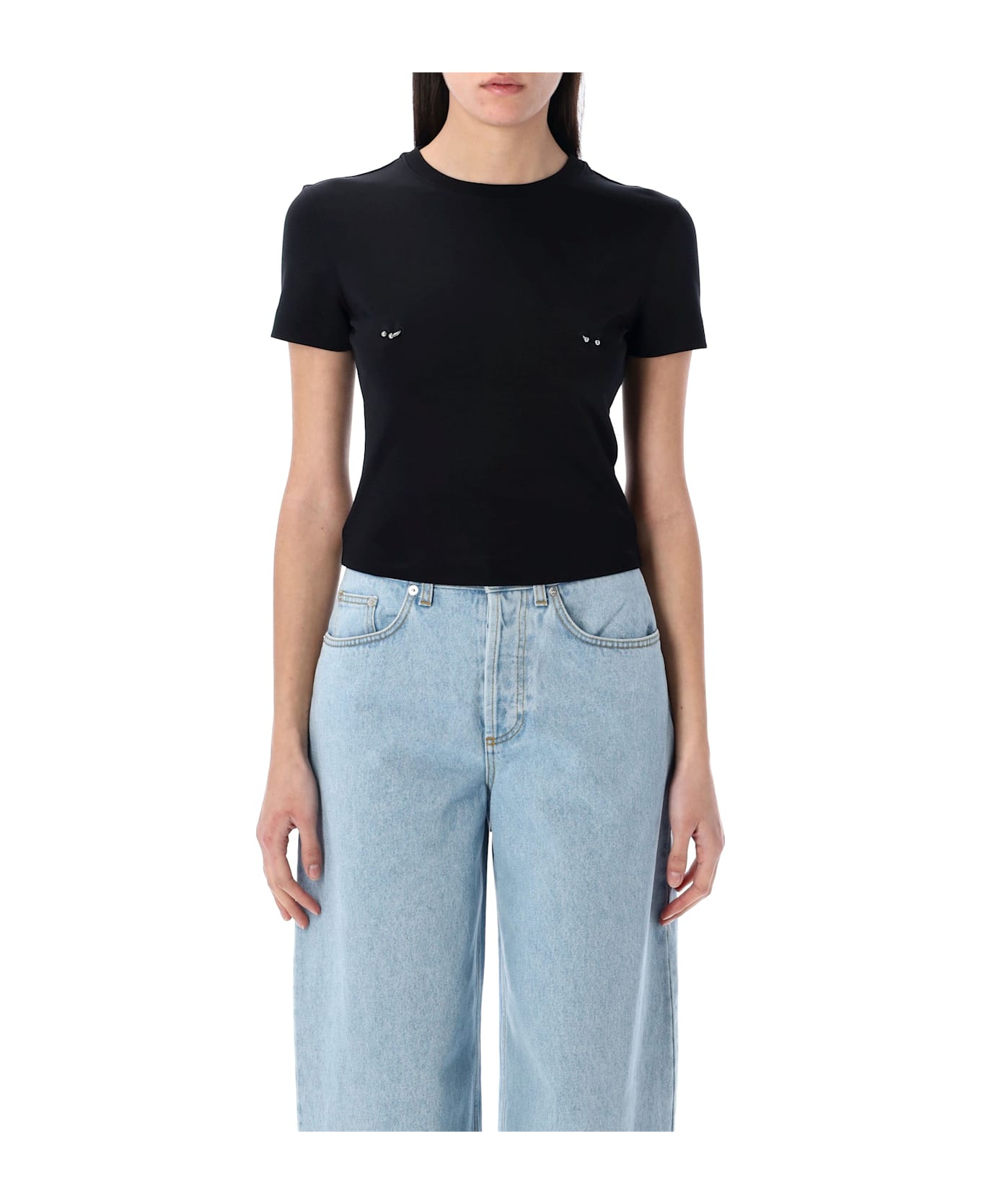 Mugler Pierced Baby T-shirt - BLACK