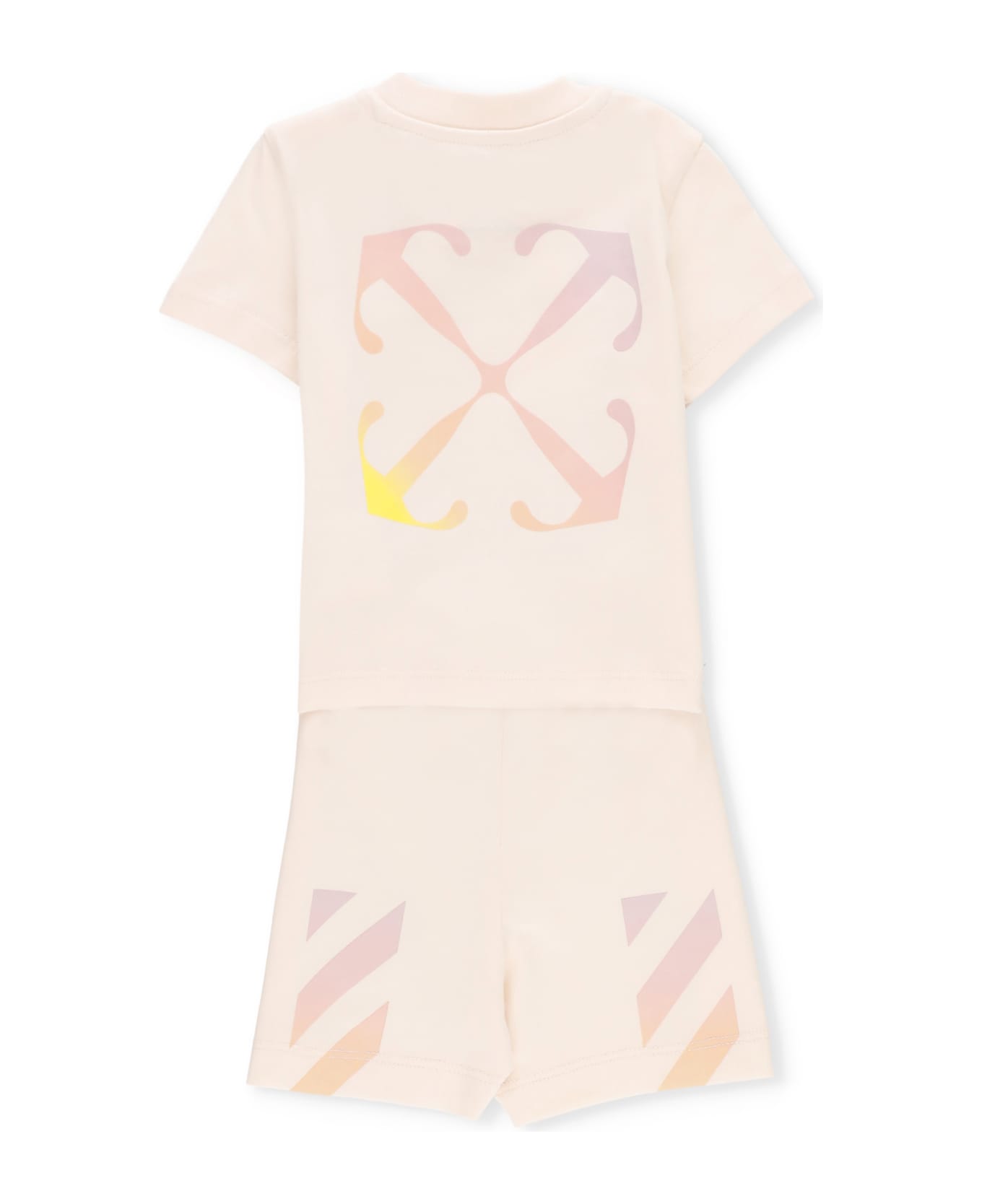 Off-White Cotton Two Pieces Jumpsuit - Pink ボディスーツ＆セットアップ