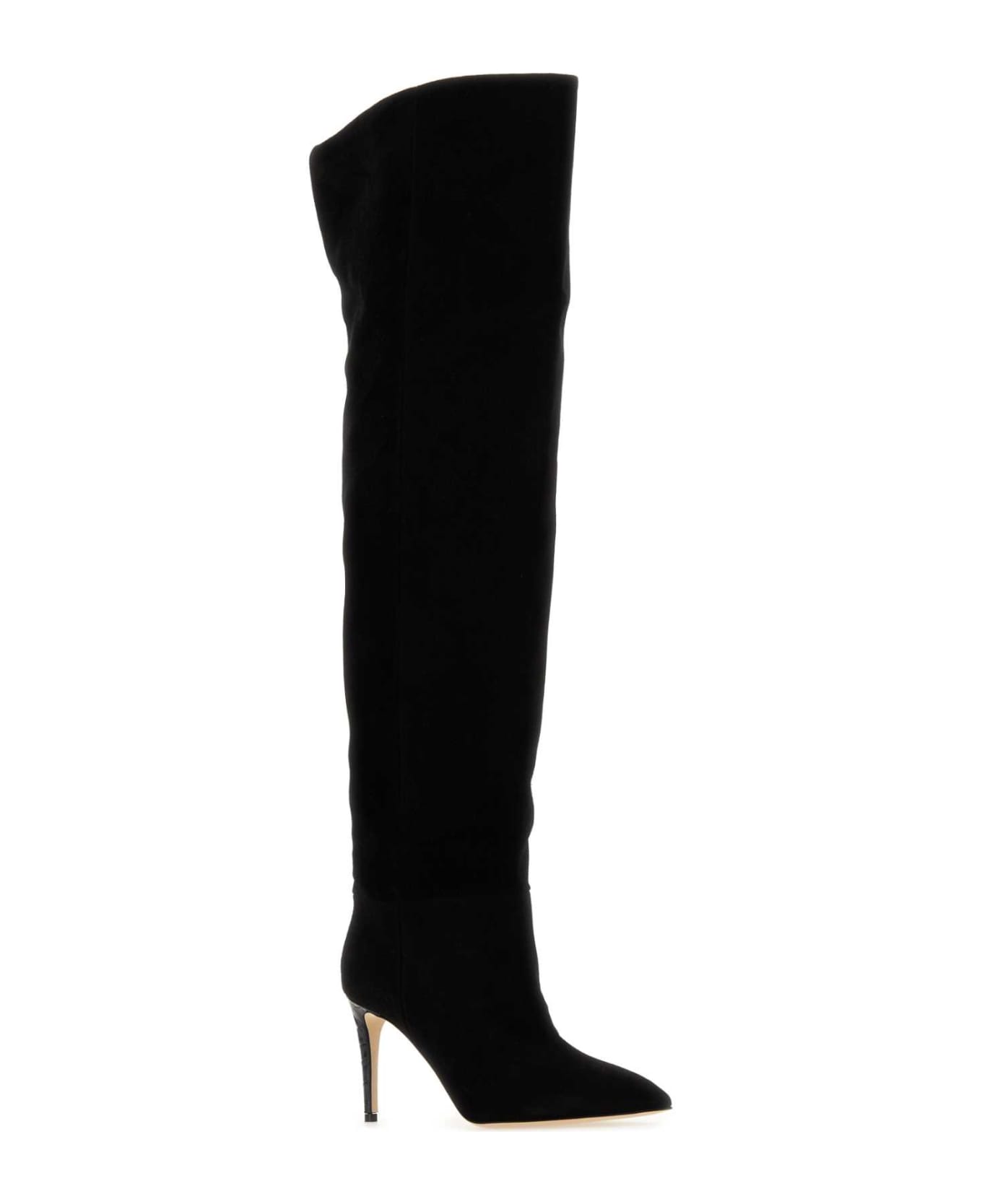 Paris Texas Black Suede Boots - BLACK