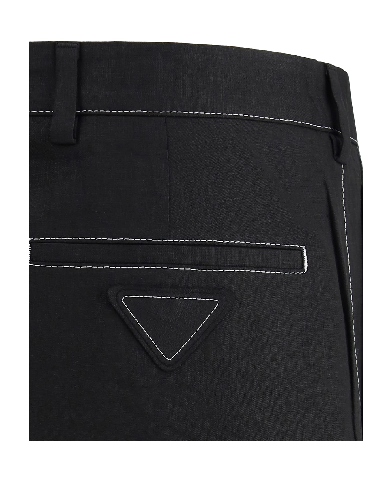 Prada Contrast Stitching Shorts - NERO