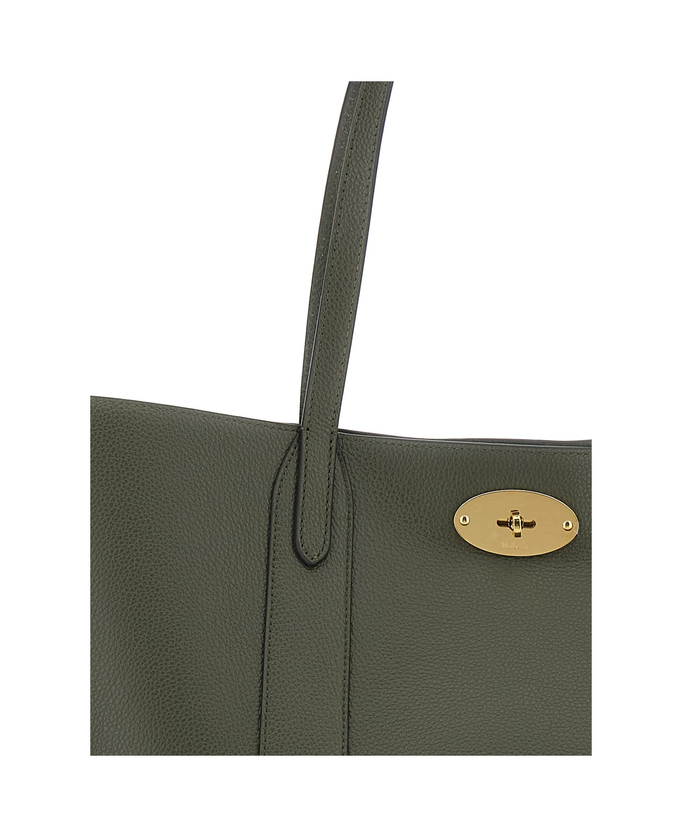 Mulberry 'bayswater' Green Tote Bag With Front Turn-lock Closure In Leather Woman - Green