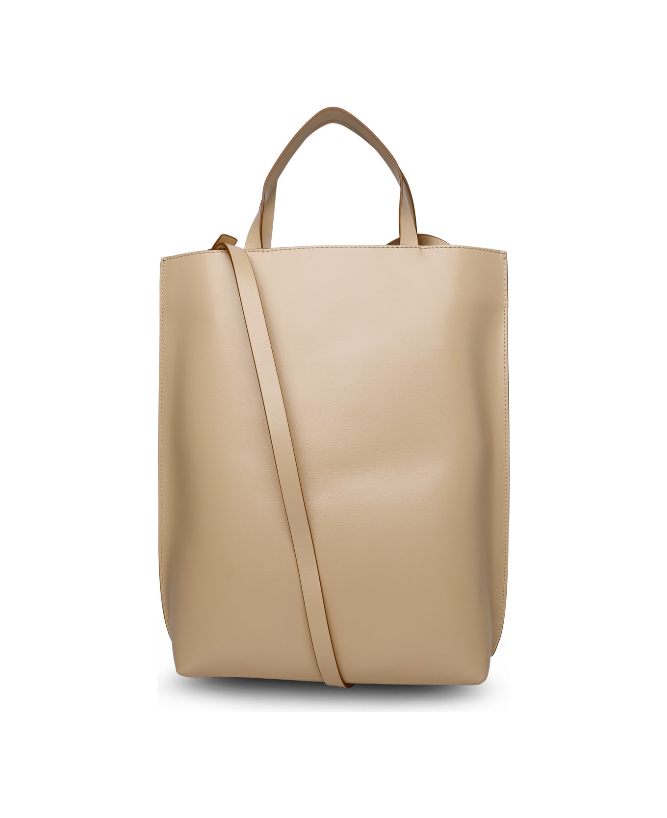 Ganni Cream Leather Bag - Cream トートバッグ