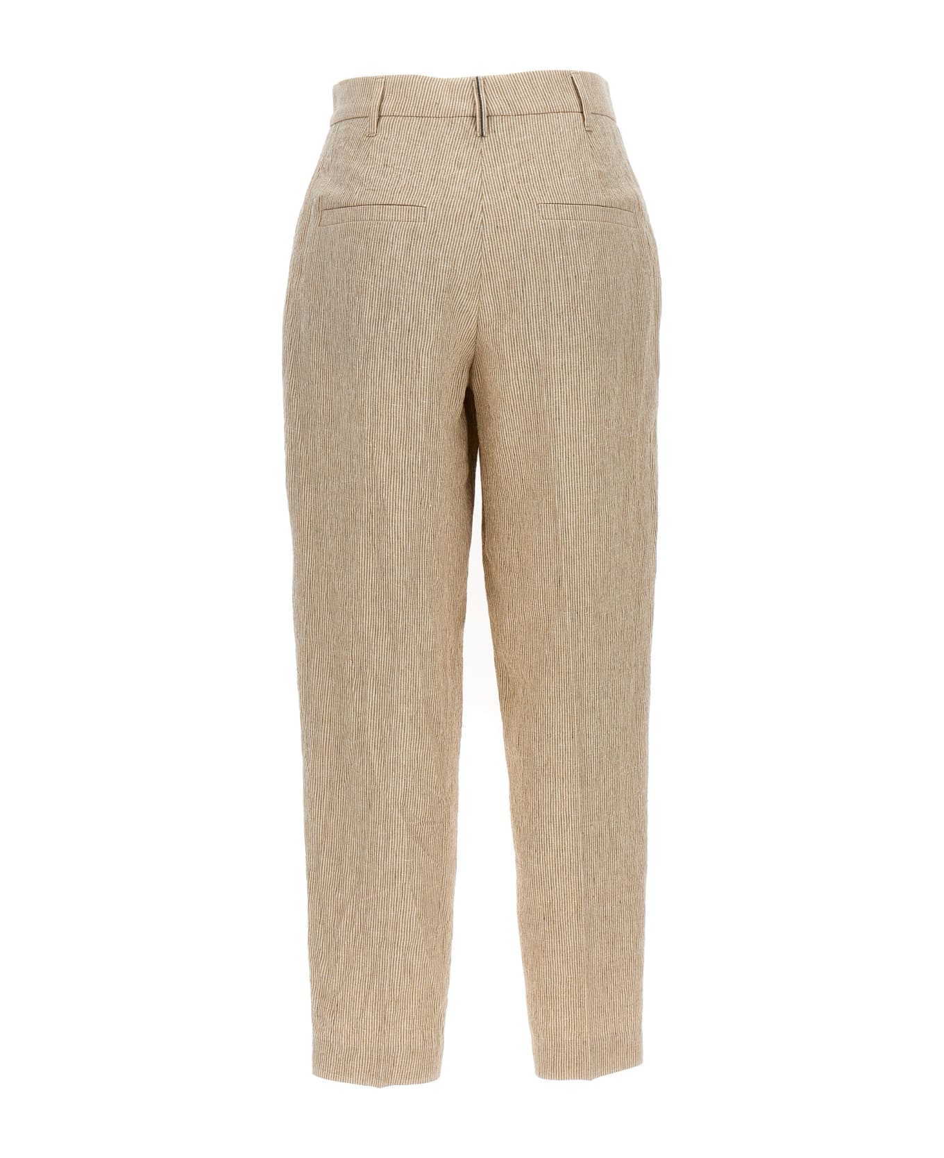 Brunello Cucinelli Striped Pleated Pants - Beige