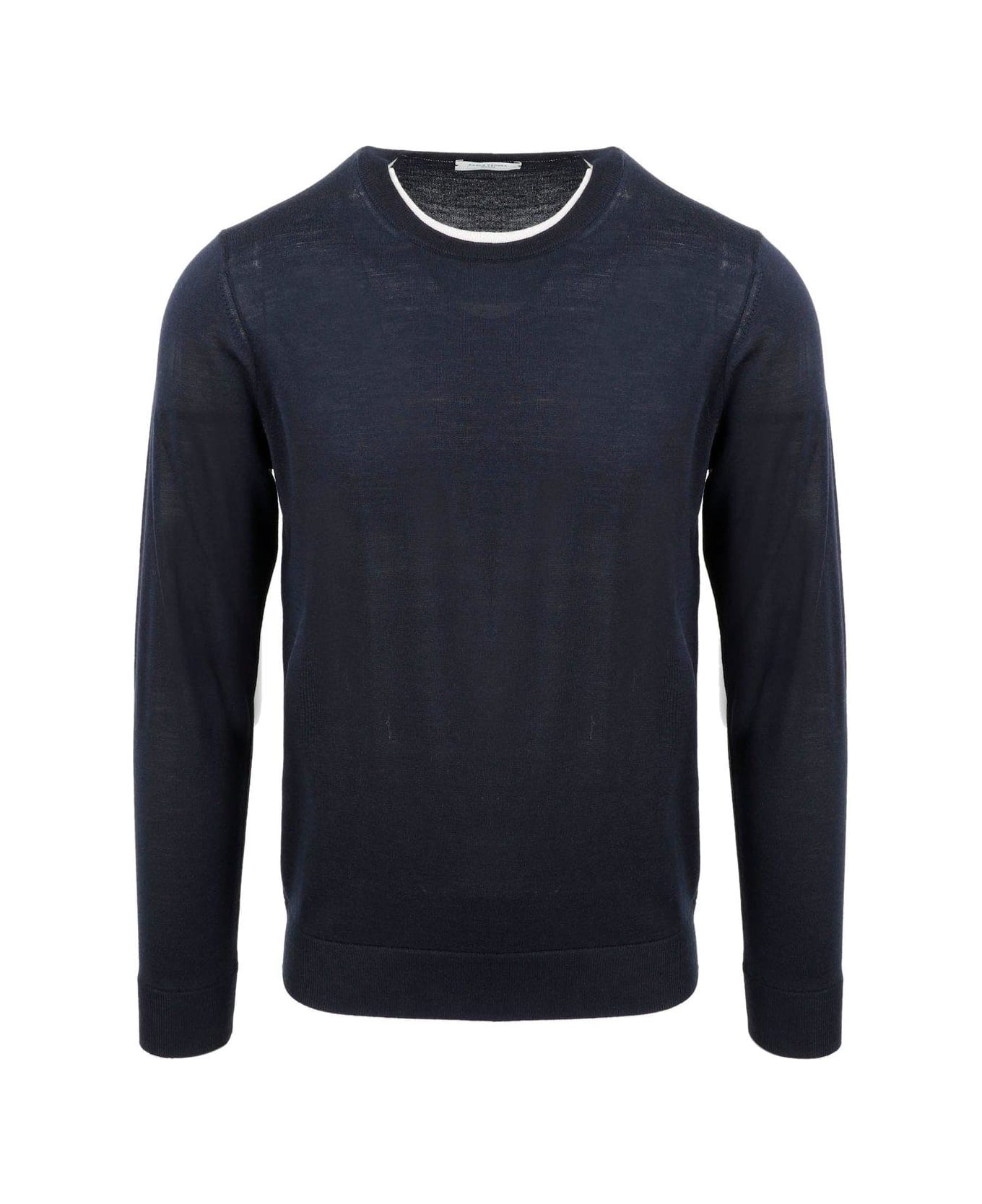 Paolo Pecora Crewneck Long-sleeved Sweater - Blu Royal ニットウェア