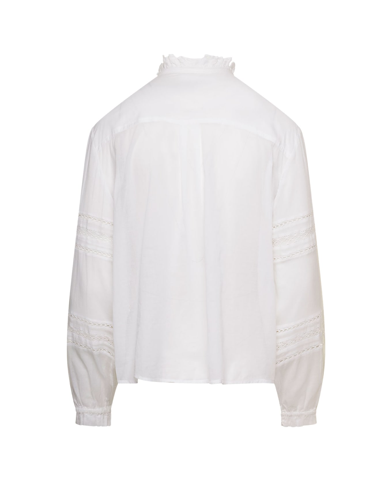 Isabel Marant Étoile White Semi-sheer Shirt With Mock Neck In Cotton Woman - White