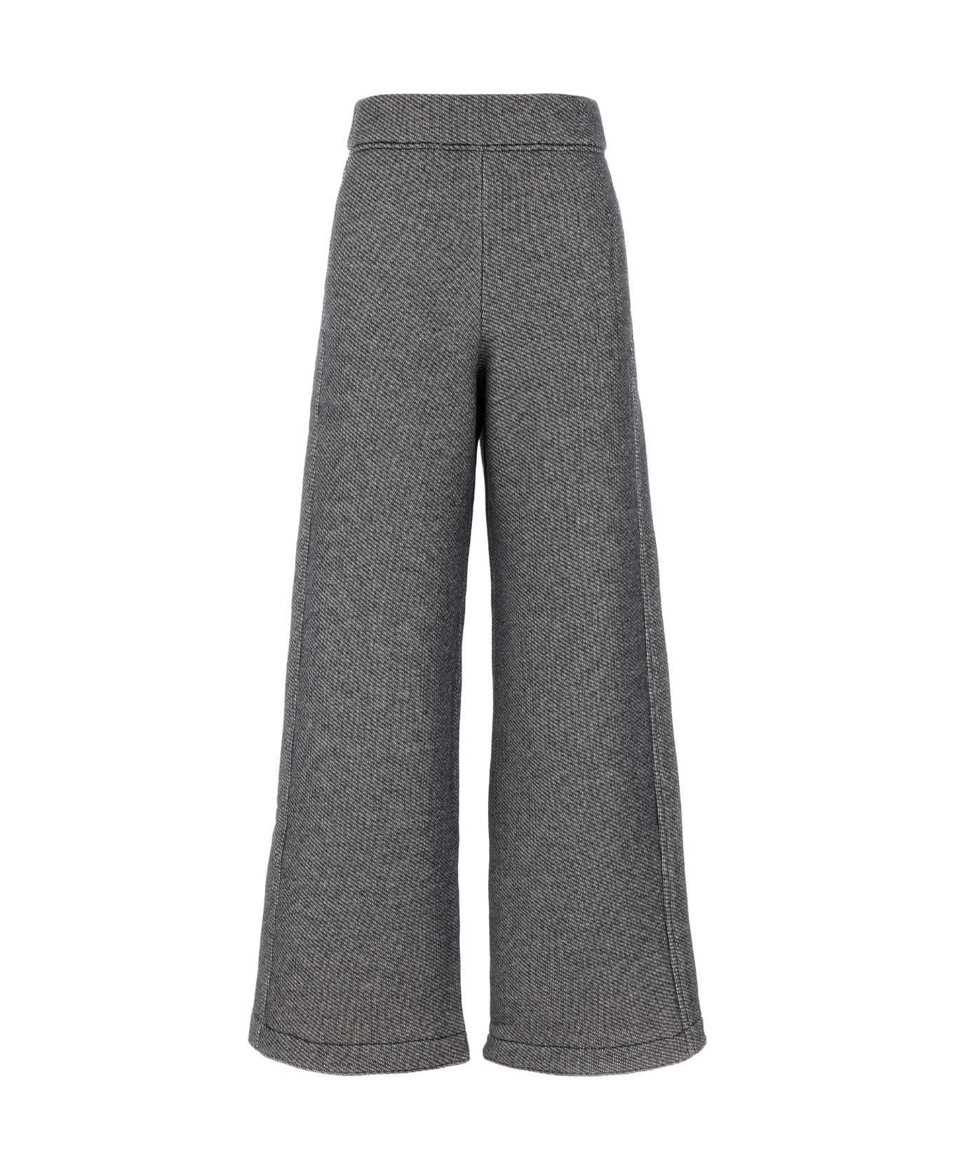 Max Mara Two-tone Cotton Blend Tay Wide-leg Pant - BLU
