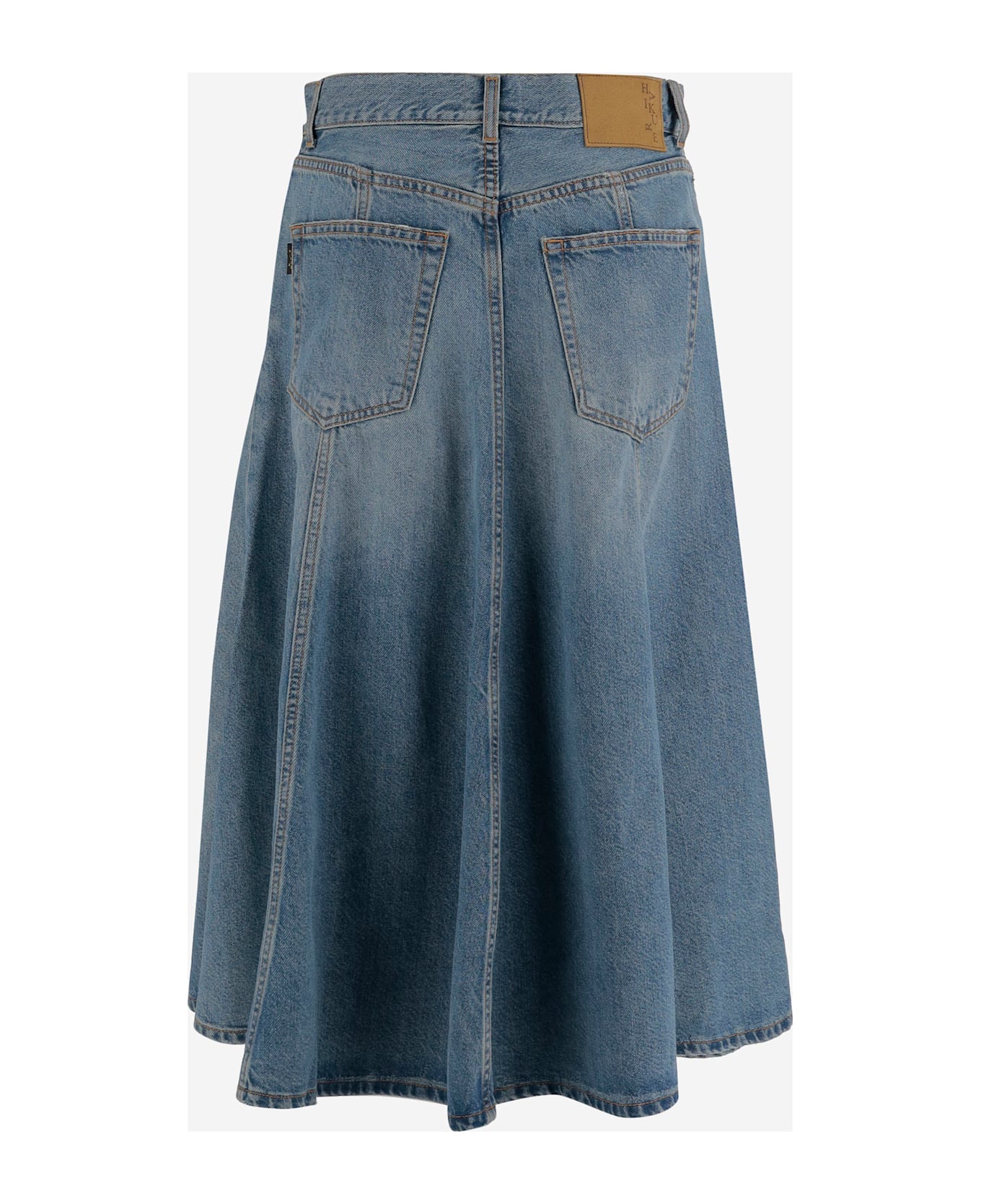 Haikure Cotton Blend Denim Skirt - Denim