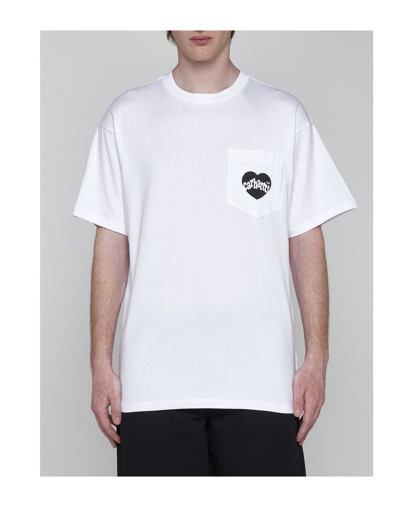 Carhartt Amour Chest Pocket Cotton T-shirt - Axx White Black