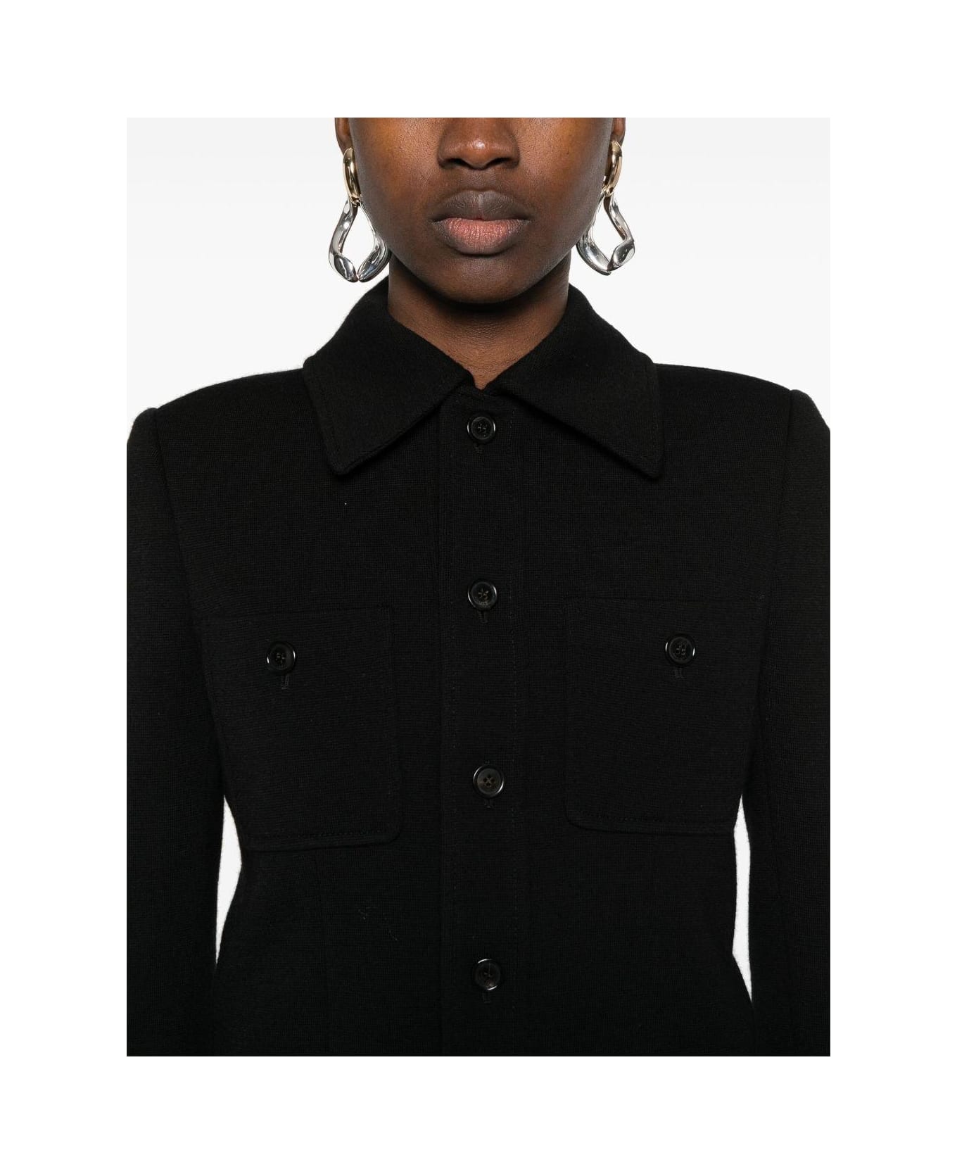 Saint Laurent Buttoned Jacket - Black