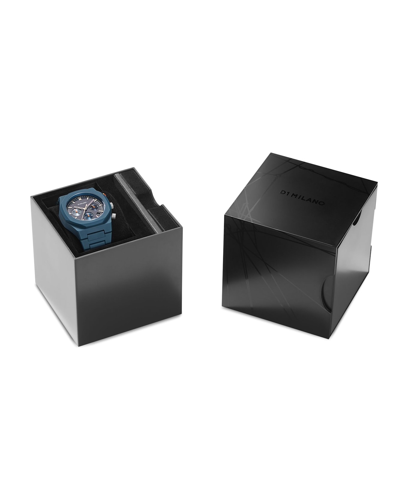 D1 Milano Charcoal Neptune Blue Polychrono 40.5 Mm Watch - Blue