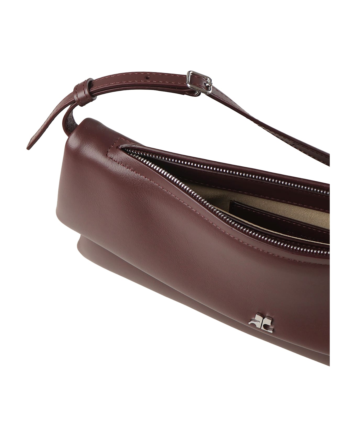 Courrèges Leather Cuff Clutch - BORDEAUX
