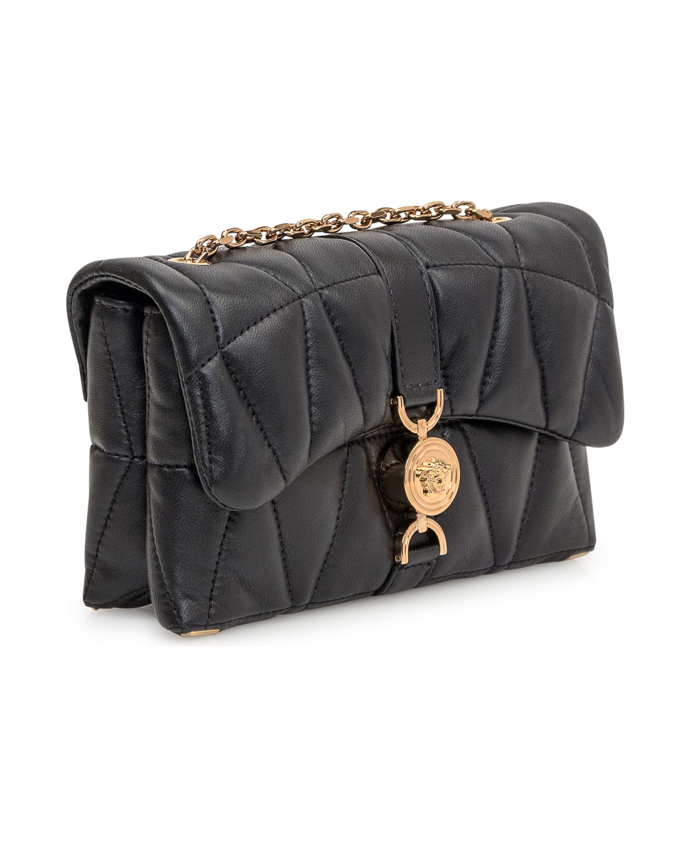 Versace Mini Kleio Bag - BLACK-VERSACE GOLD