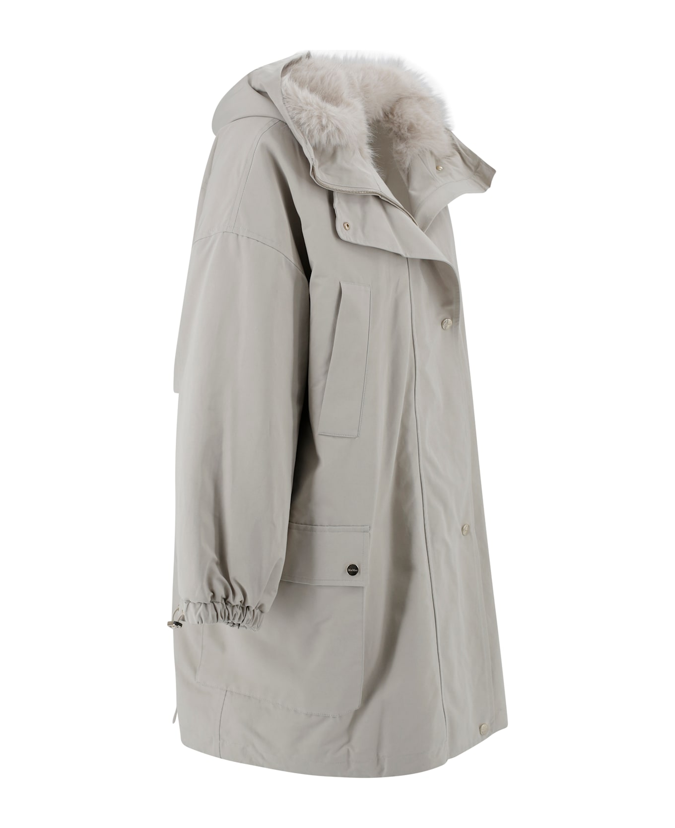 Max Mara Studio Faux Fur Parka - Beige