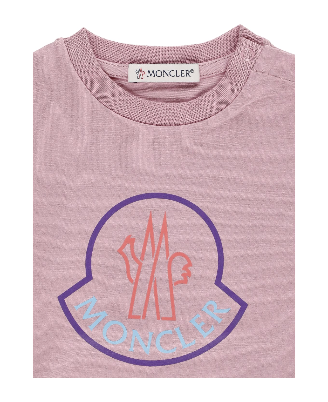 Moncler T-shirt With Logo - Pink Tシャツ＆ポロシャツ