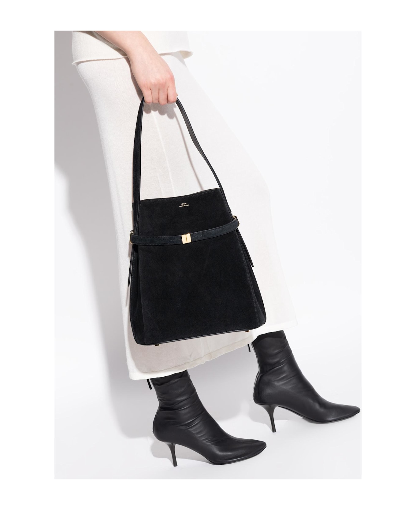Totême Toteme Suede Shoulder Bag - BLACK
