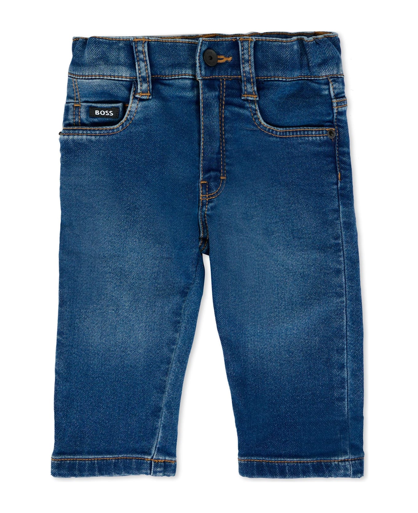 Hugo Boss Denim Jeans For Baby Boy With Logo - Denim